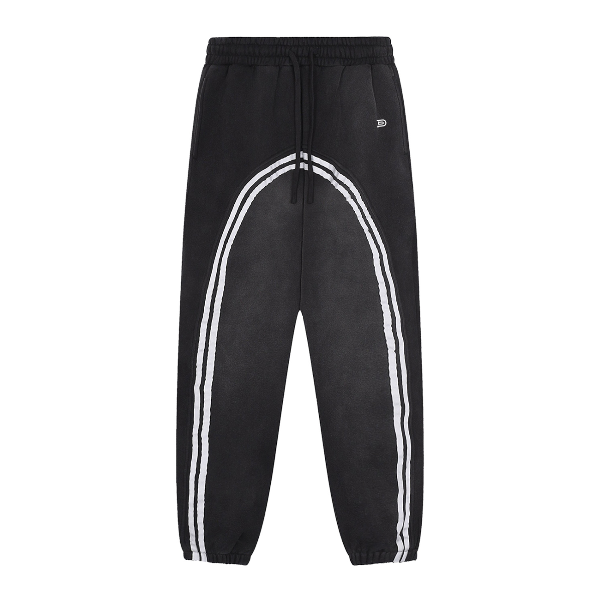 PIBU Sun Fade Fleece Jogged Sweatpants - Black