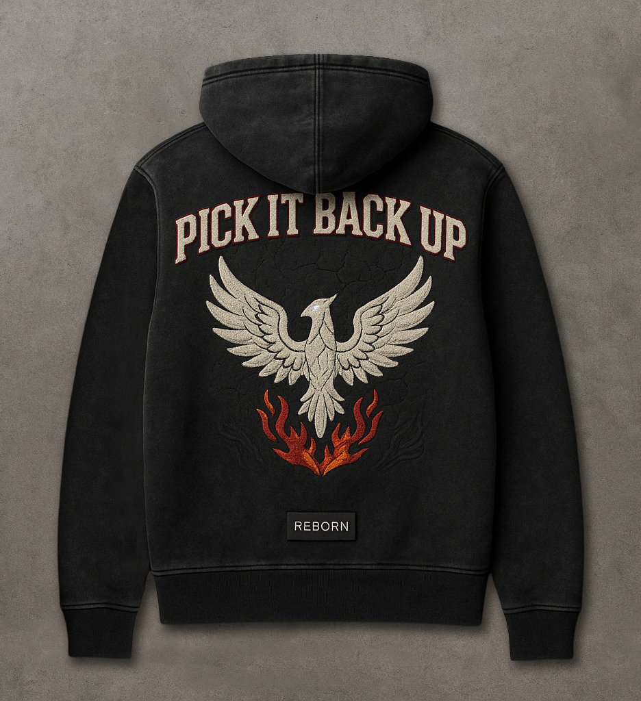 "Reborn" Washed Zip-Up Hoodie