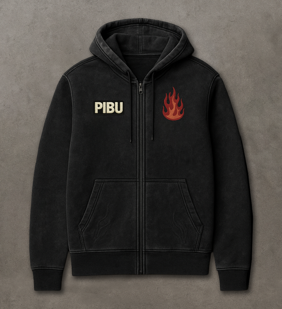 "Reborn" Washed Zip-Up Hoodie