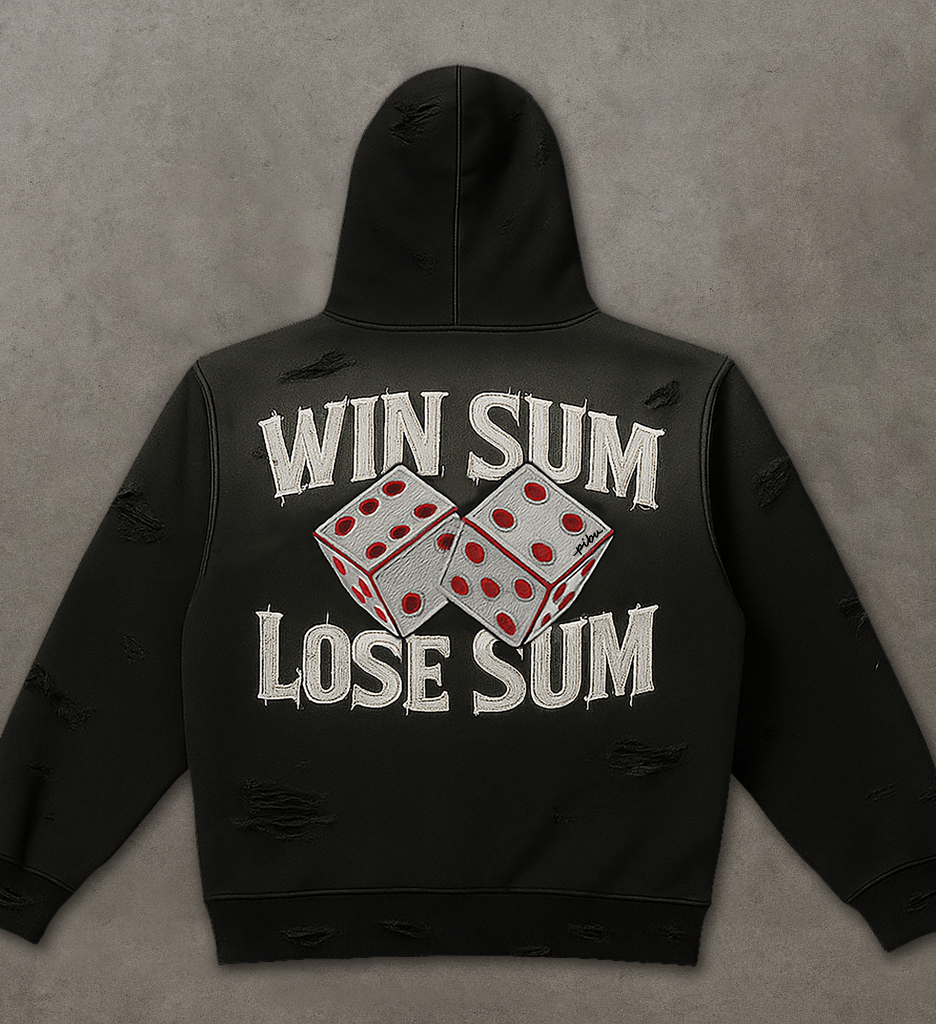 “WIN SUM / LOSE SUM” Distressed Hoodie