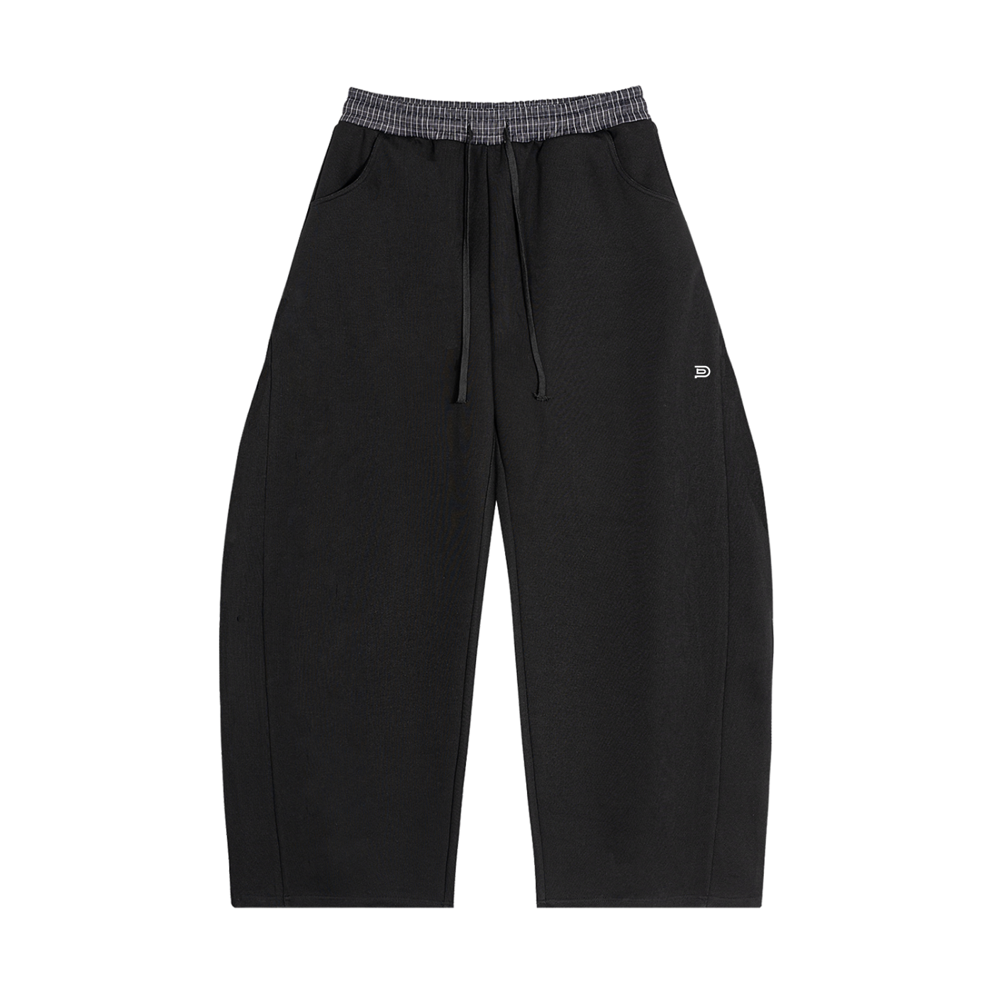 PIBU Plaid Waistband Barrel Sweatpants