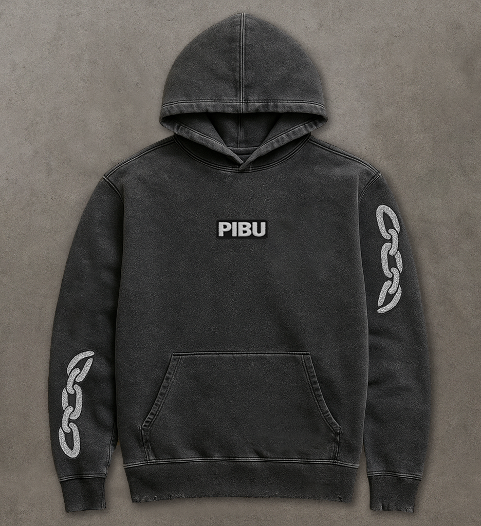 “IRON LINK” Washed Hoodie
