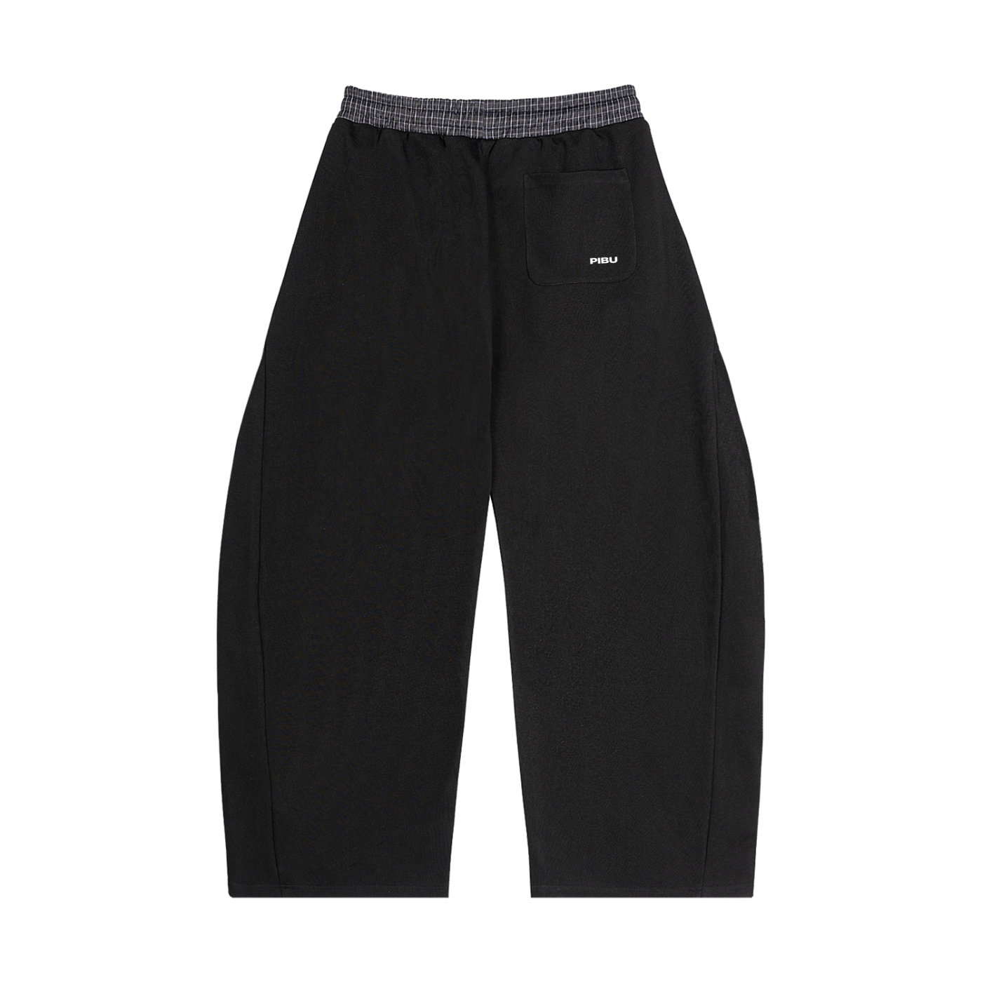 PIBU Plaid Waistband Barrel Sweatpants
