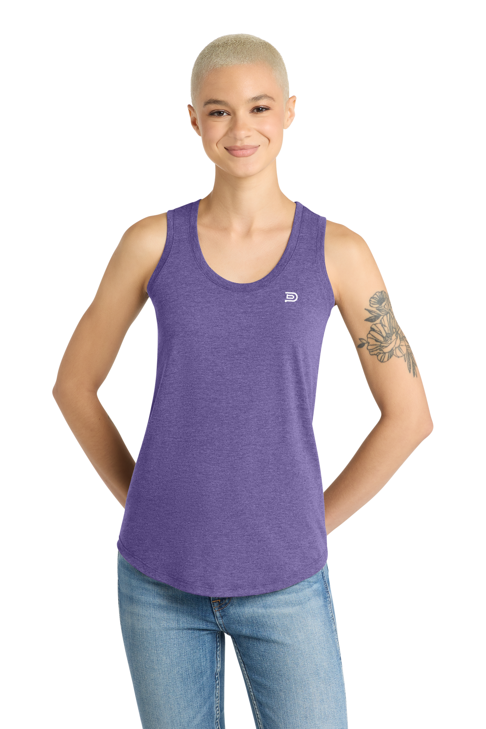 PIBU Logo Racerback Tank Top - White