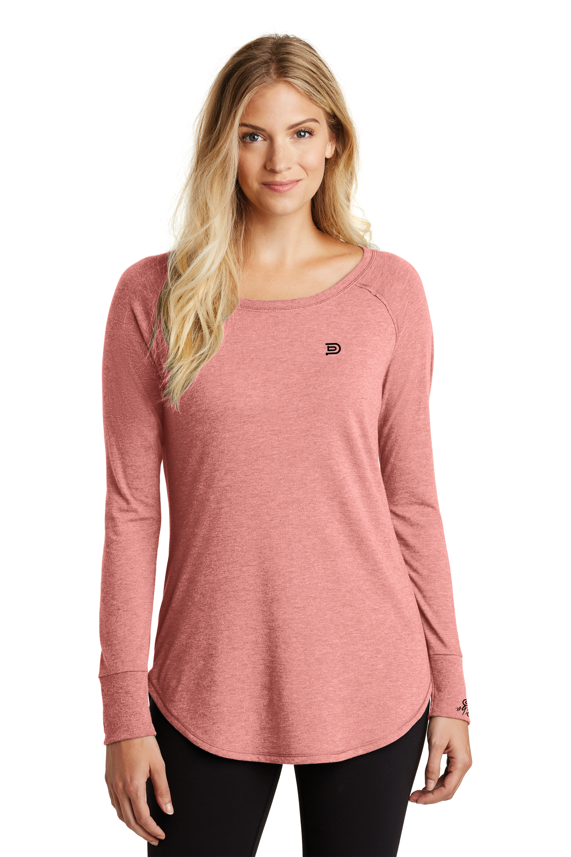 Women's PIBU Logo Tunic Tee Long Sleeve - Black