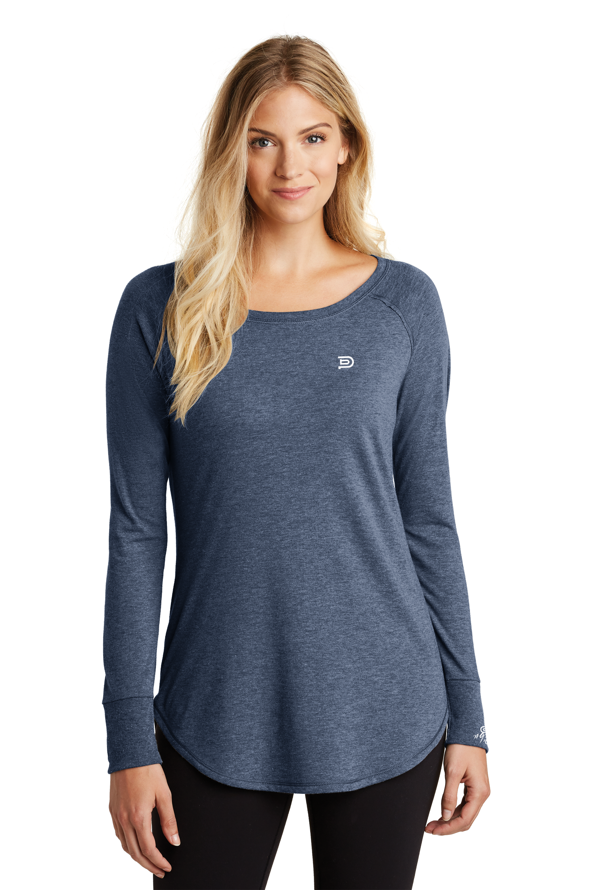 Women's PIBU Logo Tunic Tee Long Sleeve - White