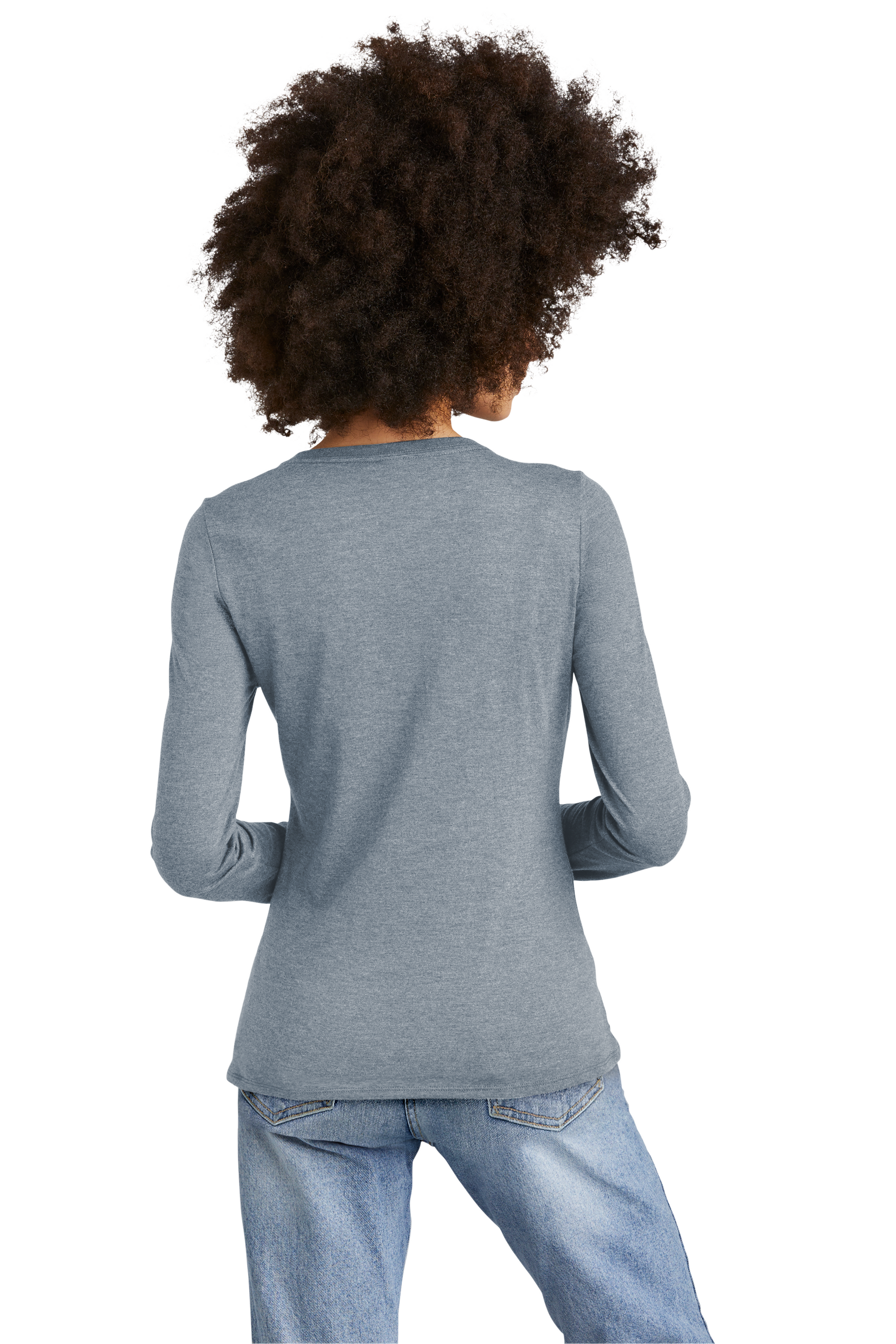 Women's PIBU Classic V-Neck Long Sleeve - White