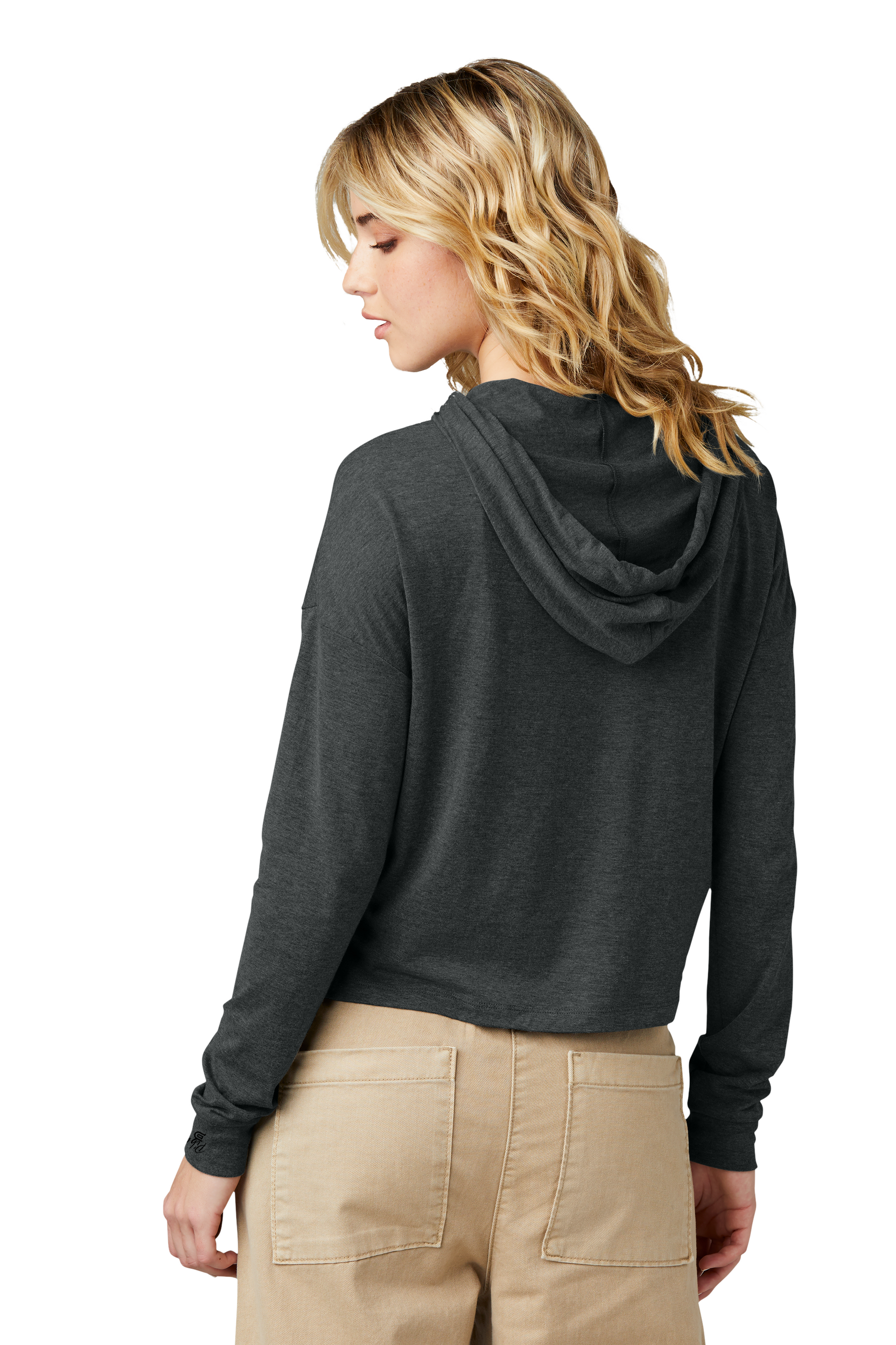 Women's PIBU Classic Outlined Cropped Hoodie - White