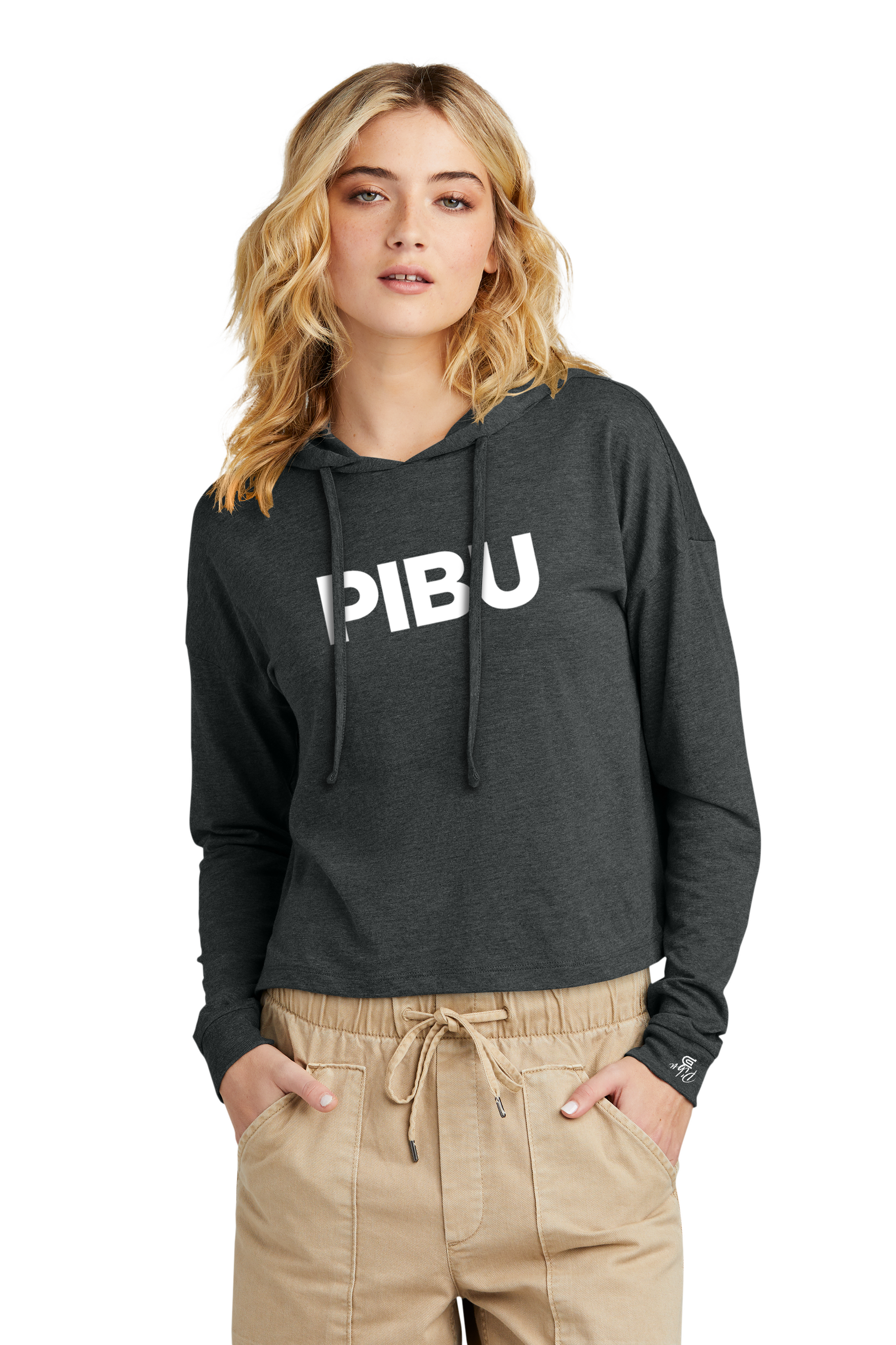 Women's PIBU Classic Cropped Hoodie - White