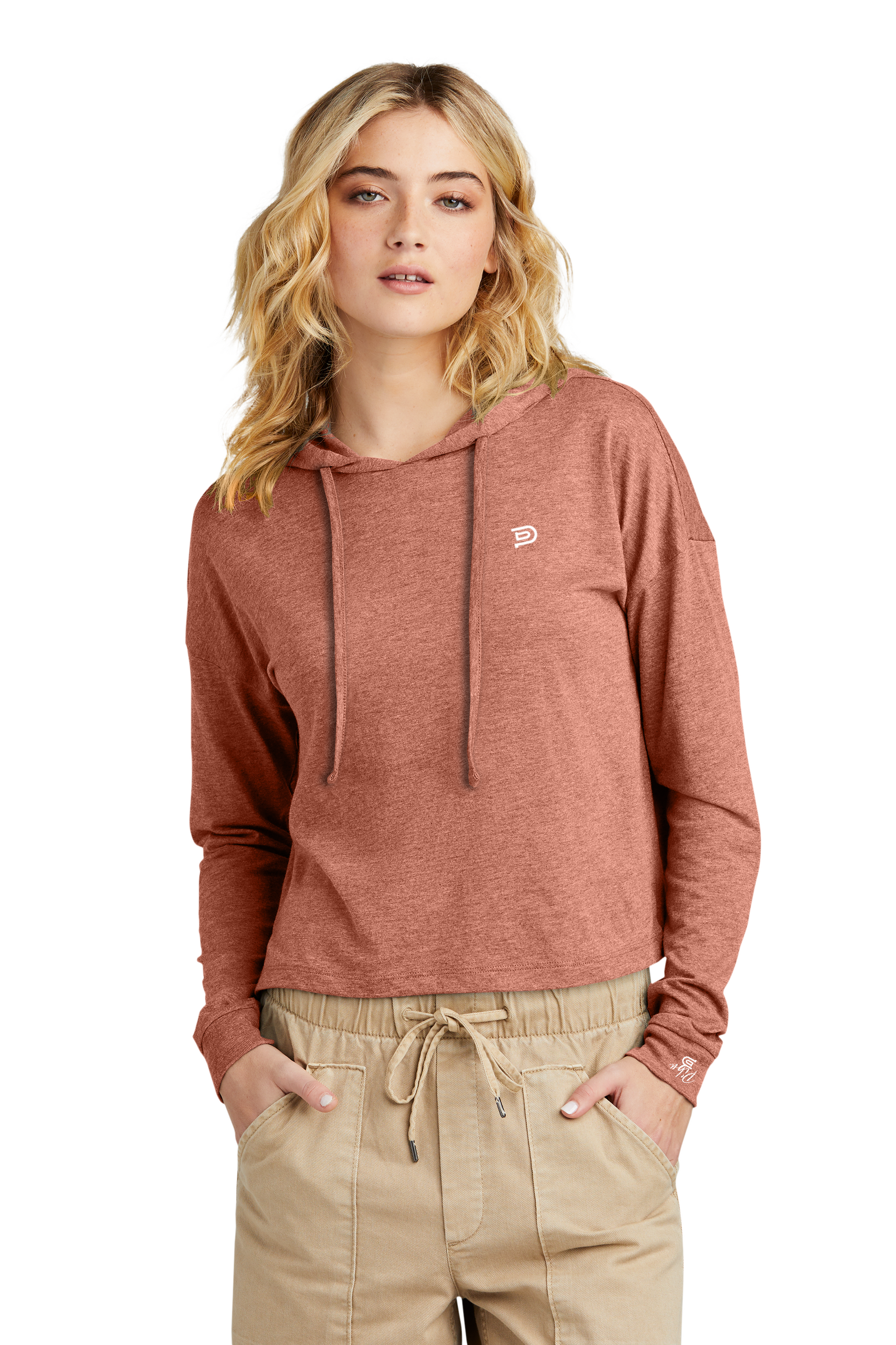 Women's PIBU Logo Cropped Hoodie - White