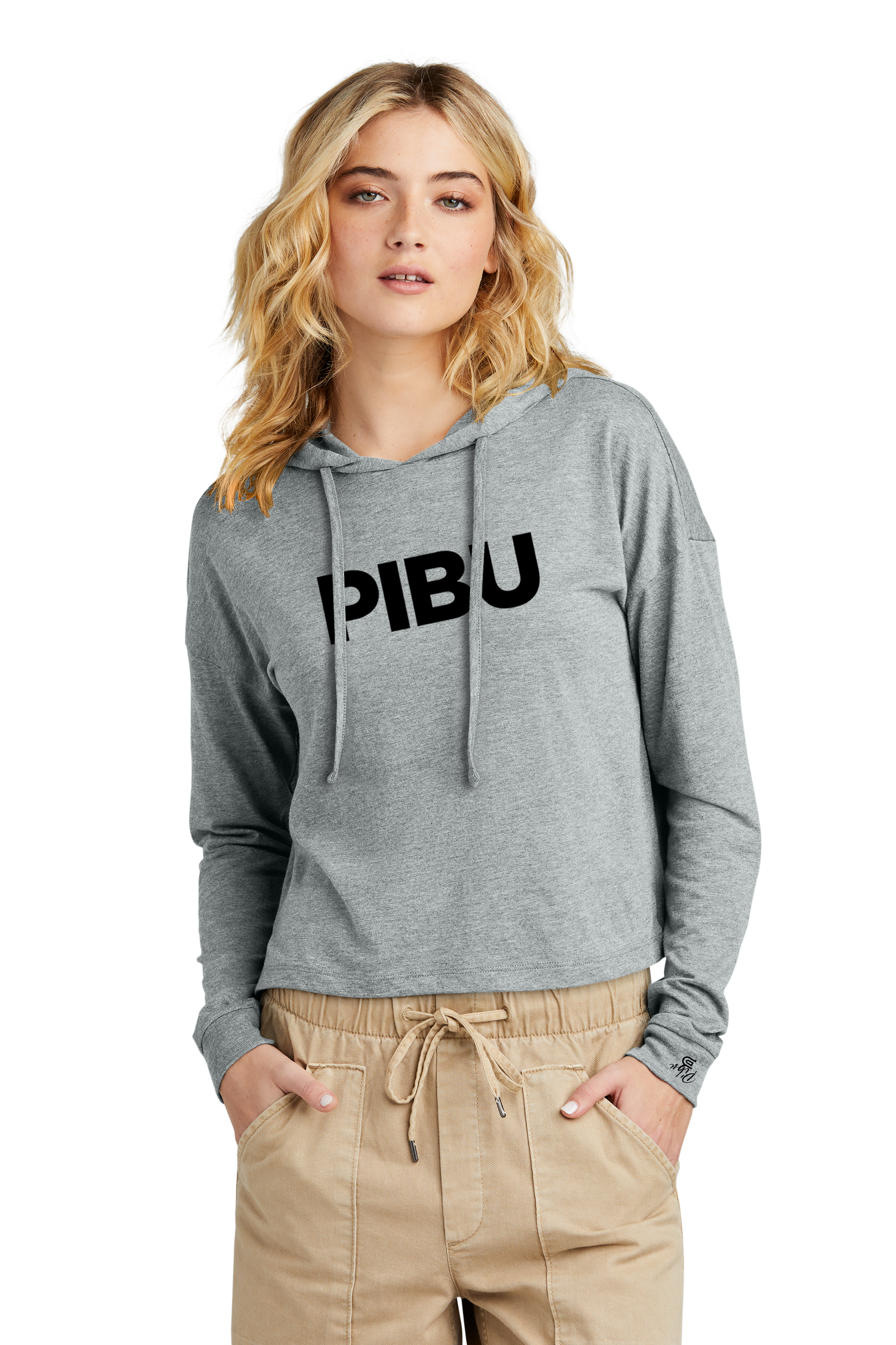 Women's PIBU Classic Cropped Hoodie - Black