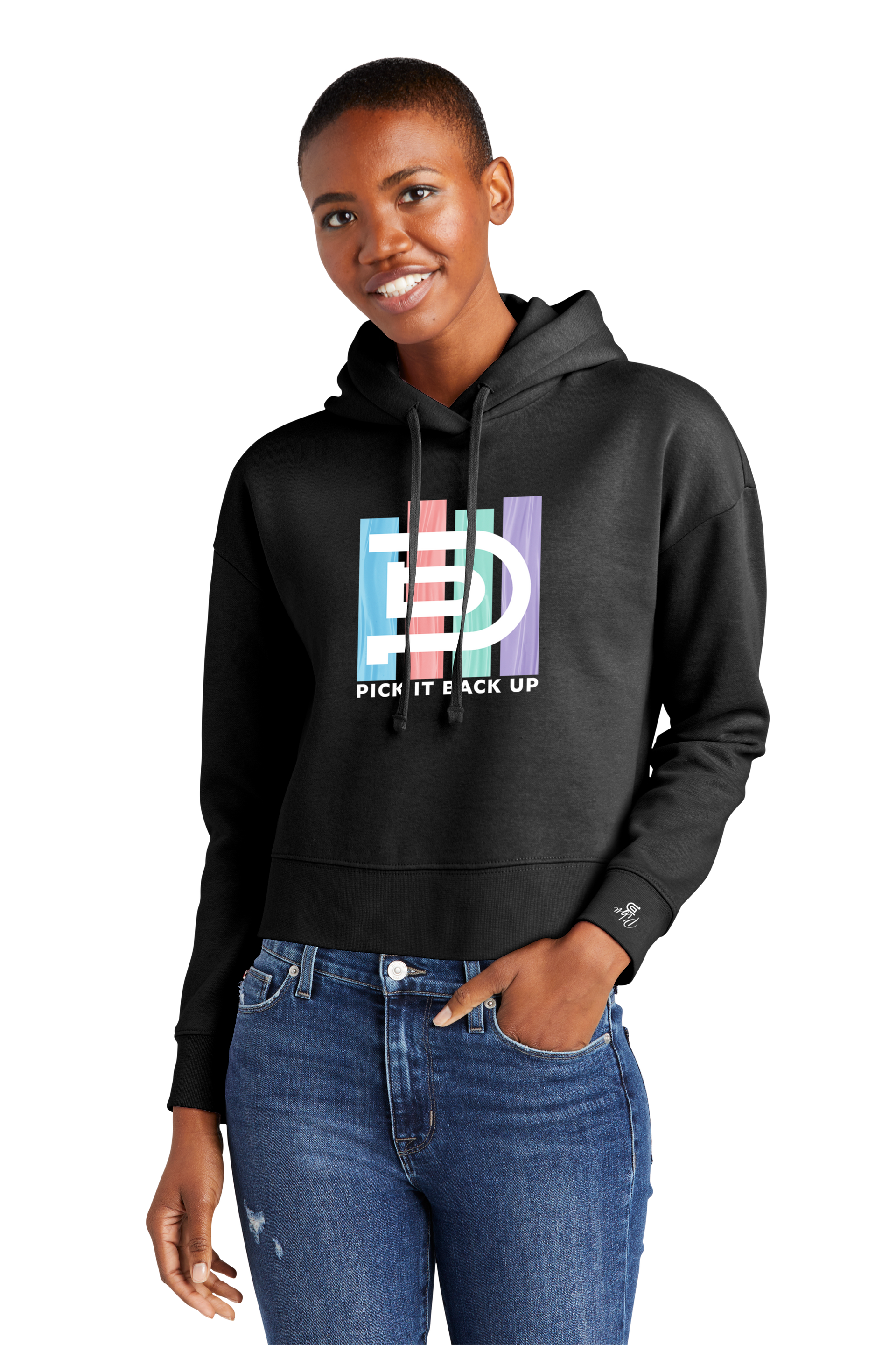 Women's PIBU 4 Stripes Cropped Fleece Hoodie