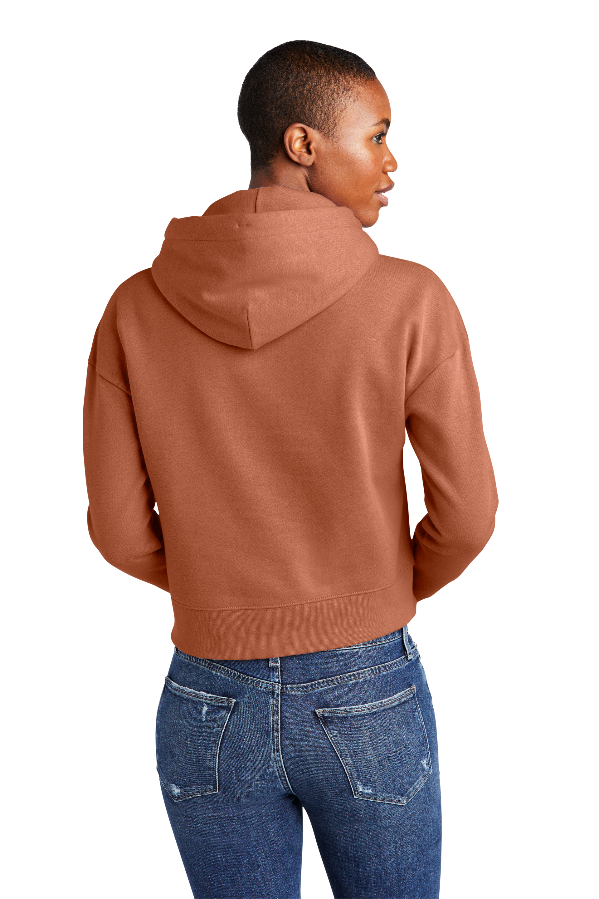 Women's PIBU Classic Cropped Fleece Hoodie - White