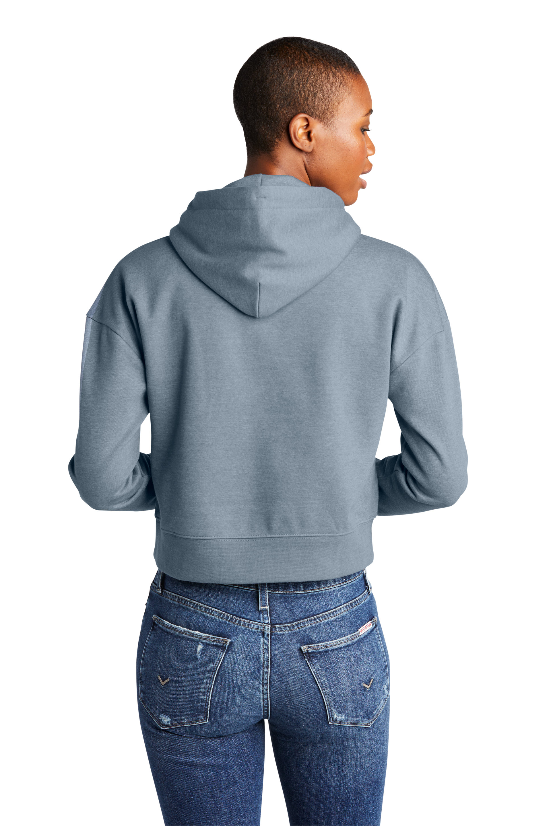 Women's PIBU Logo Cropped Fleece Hoodie - White