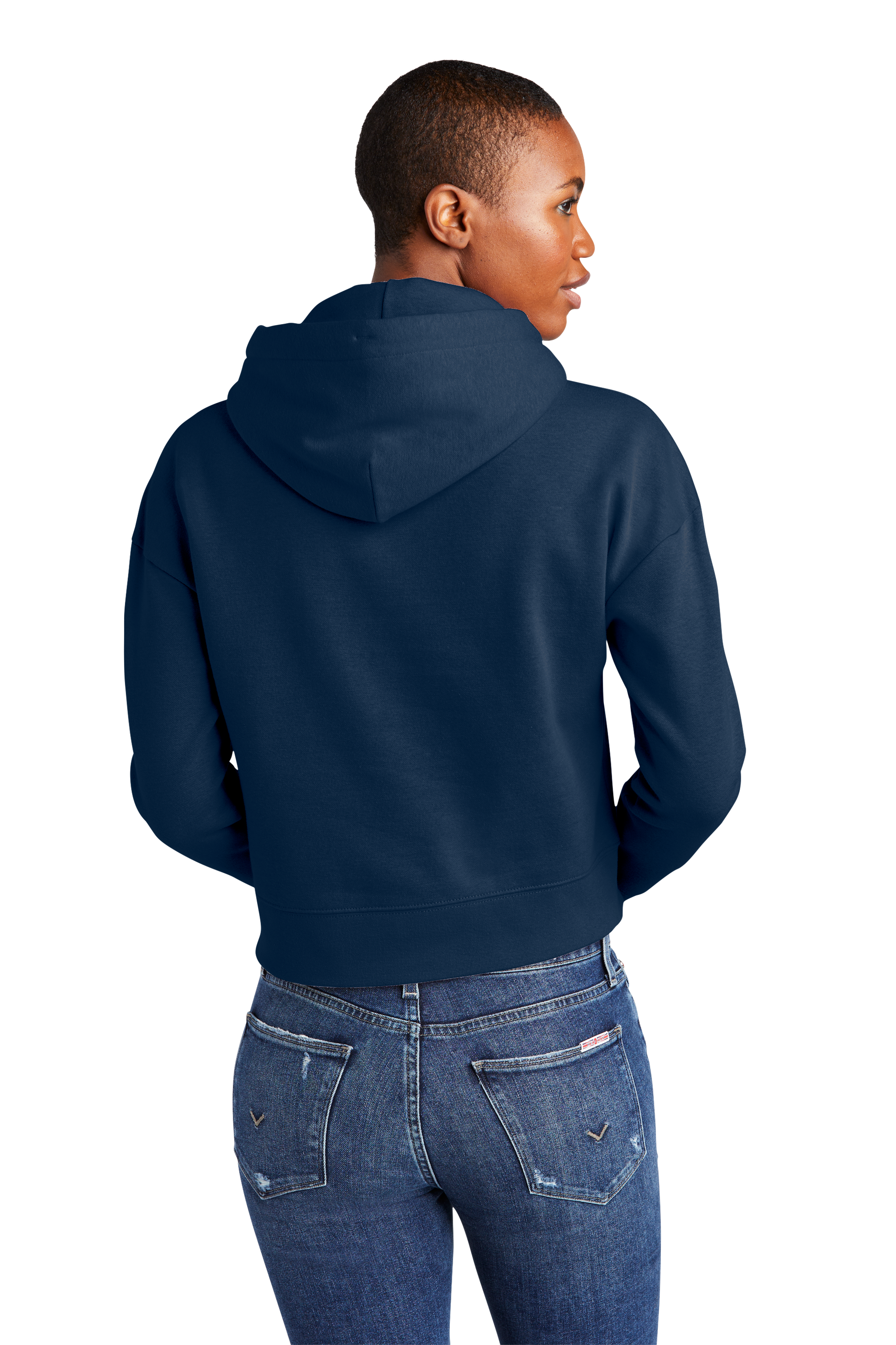 Women's PIBU Butterfly Cropped Fleece Hoodie - Gray