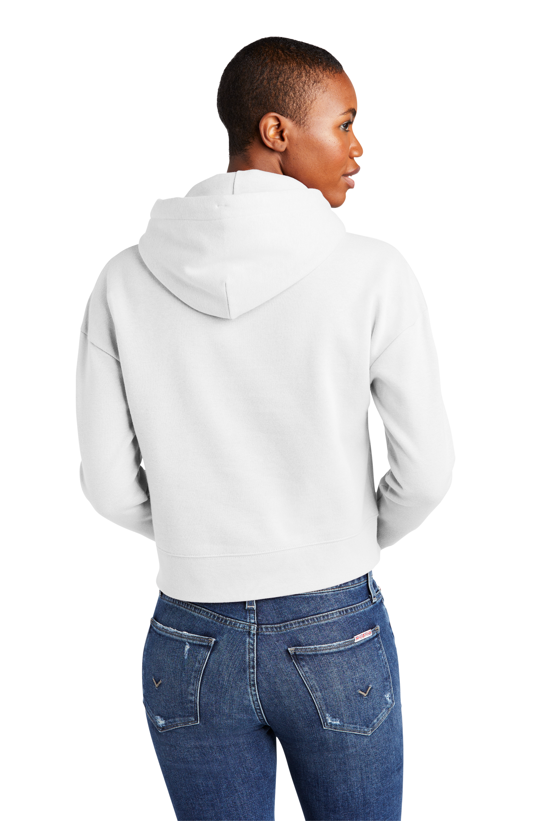 Women's PIBU Script Cropped Fleece Hoodie - Black