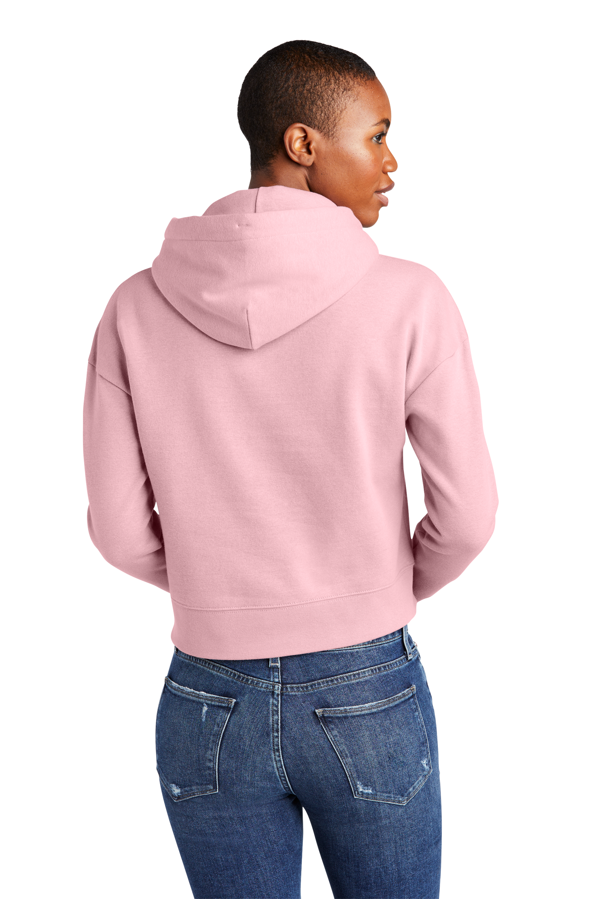 Women's PIBU Butterfly Cropped Fleece Hoodie - Black