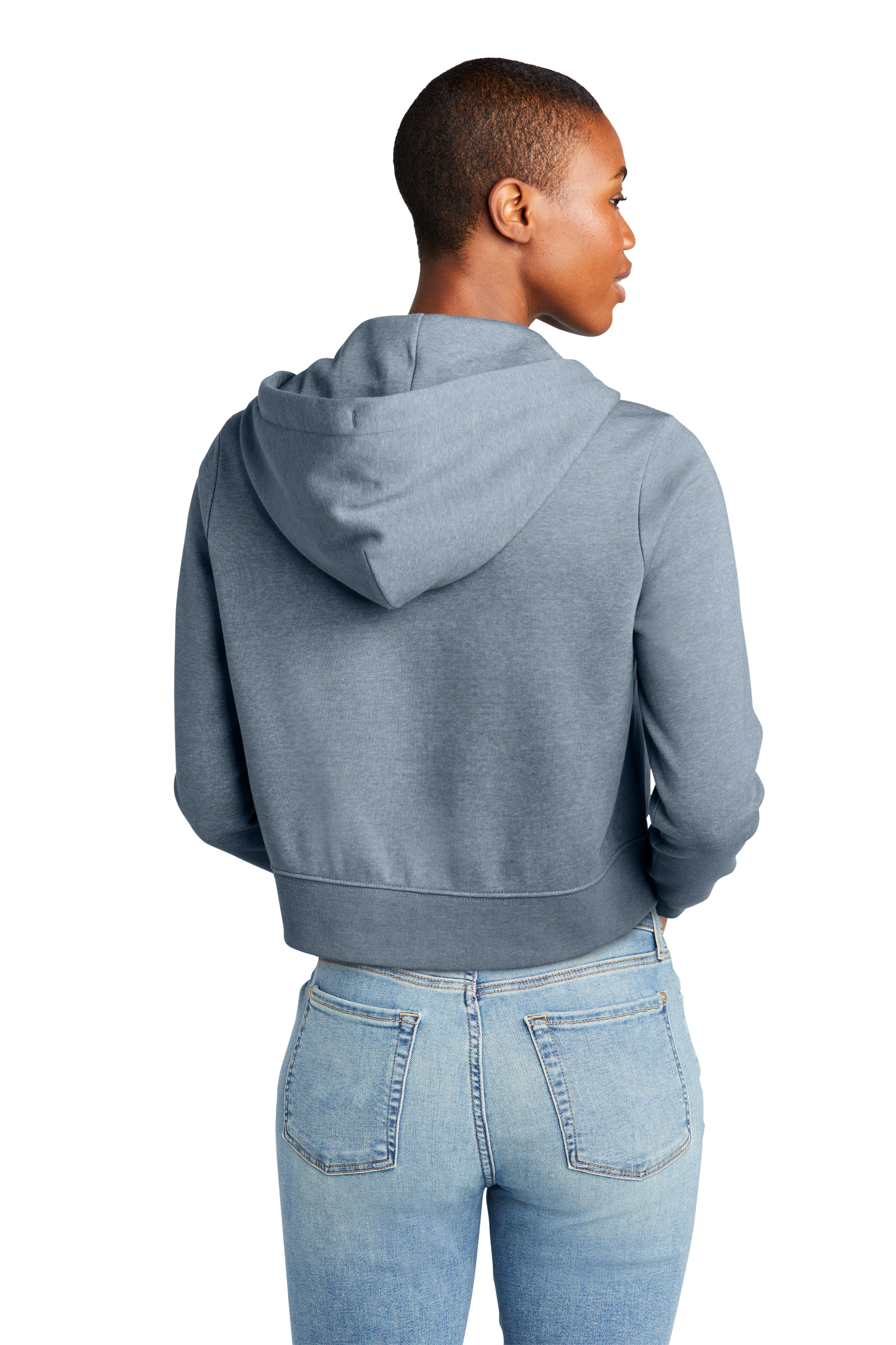 Women's PIBU Logo Cropped Zip-Up Hoodie - Black