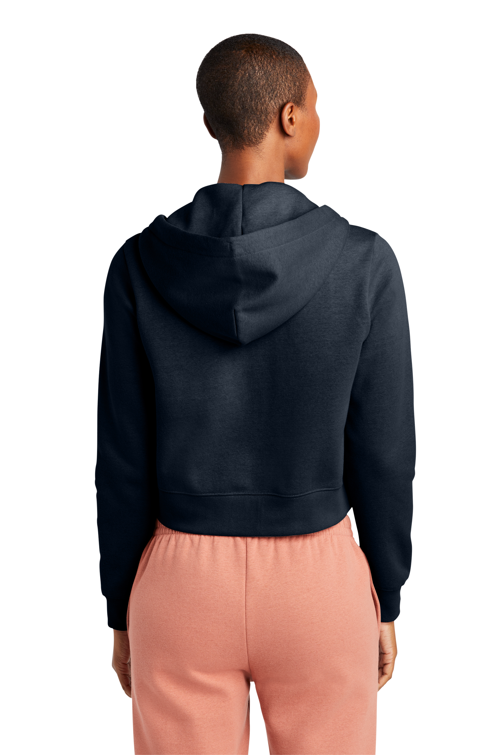 Women's PIBU Logo Cropped Zip-Up Hoodie - White