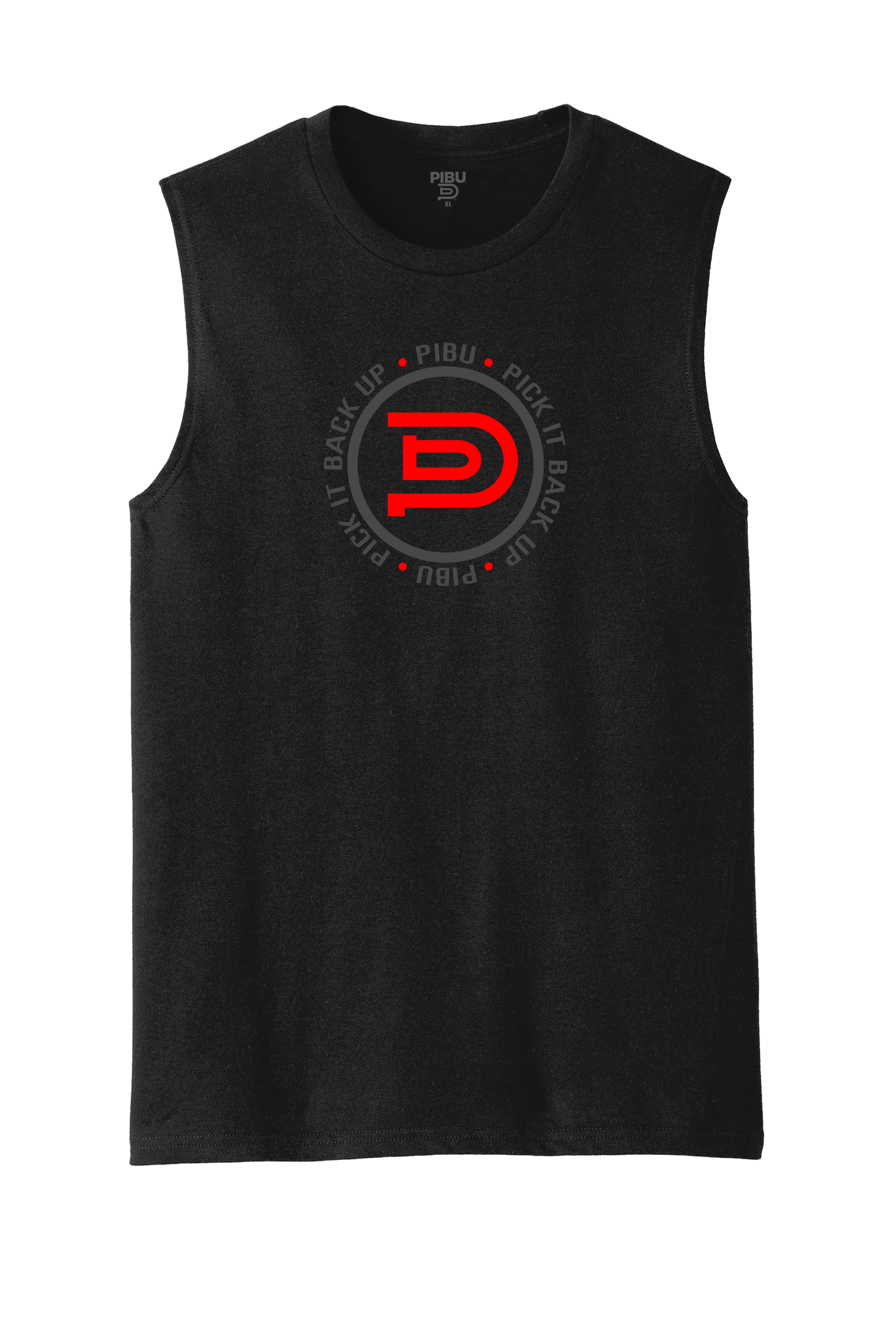 PIBU Circle Sleeveless - Red and Gray