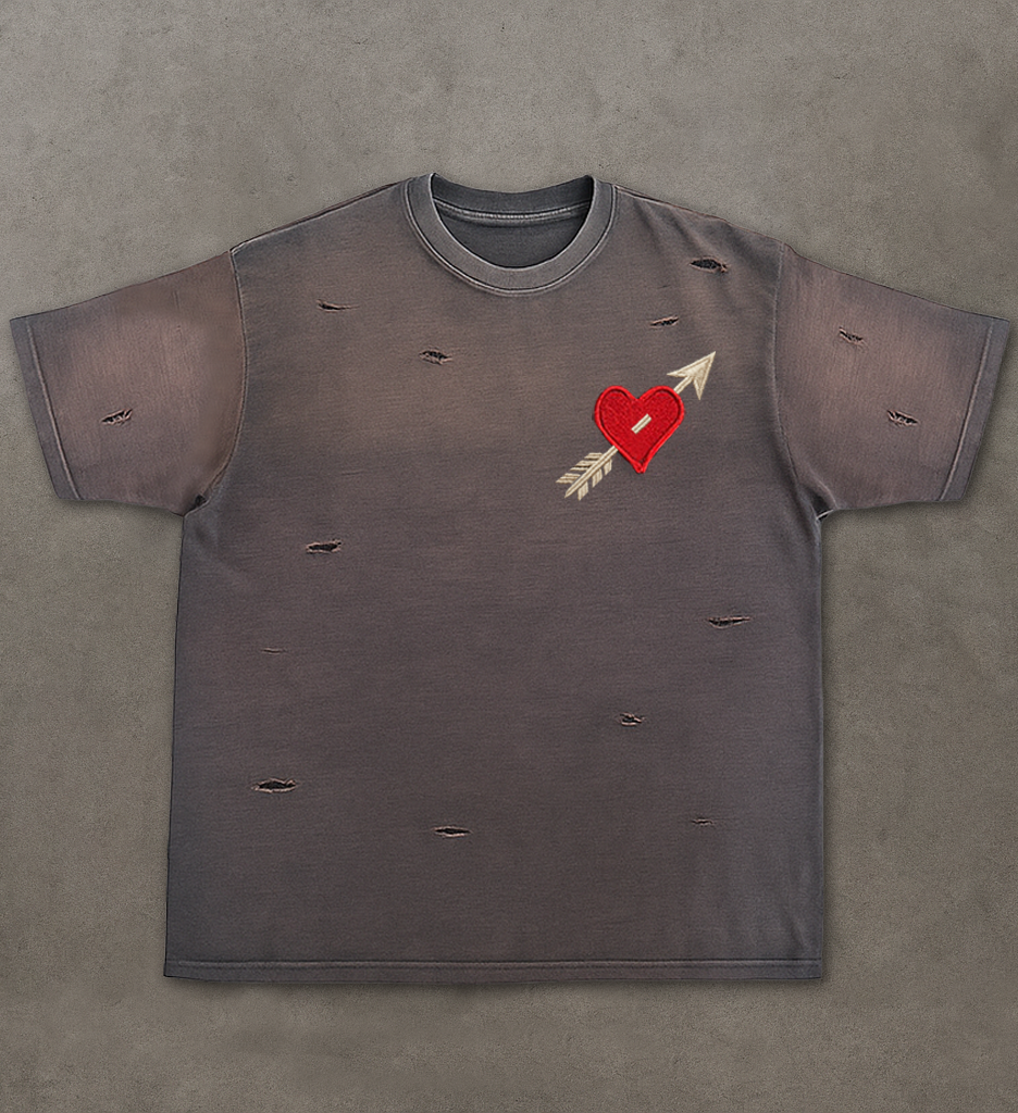 “HEARTBREAKER” Washed Embroidered Tee