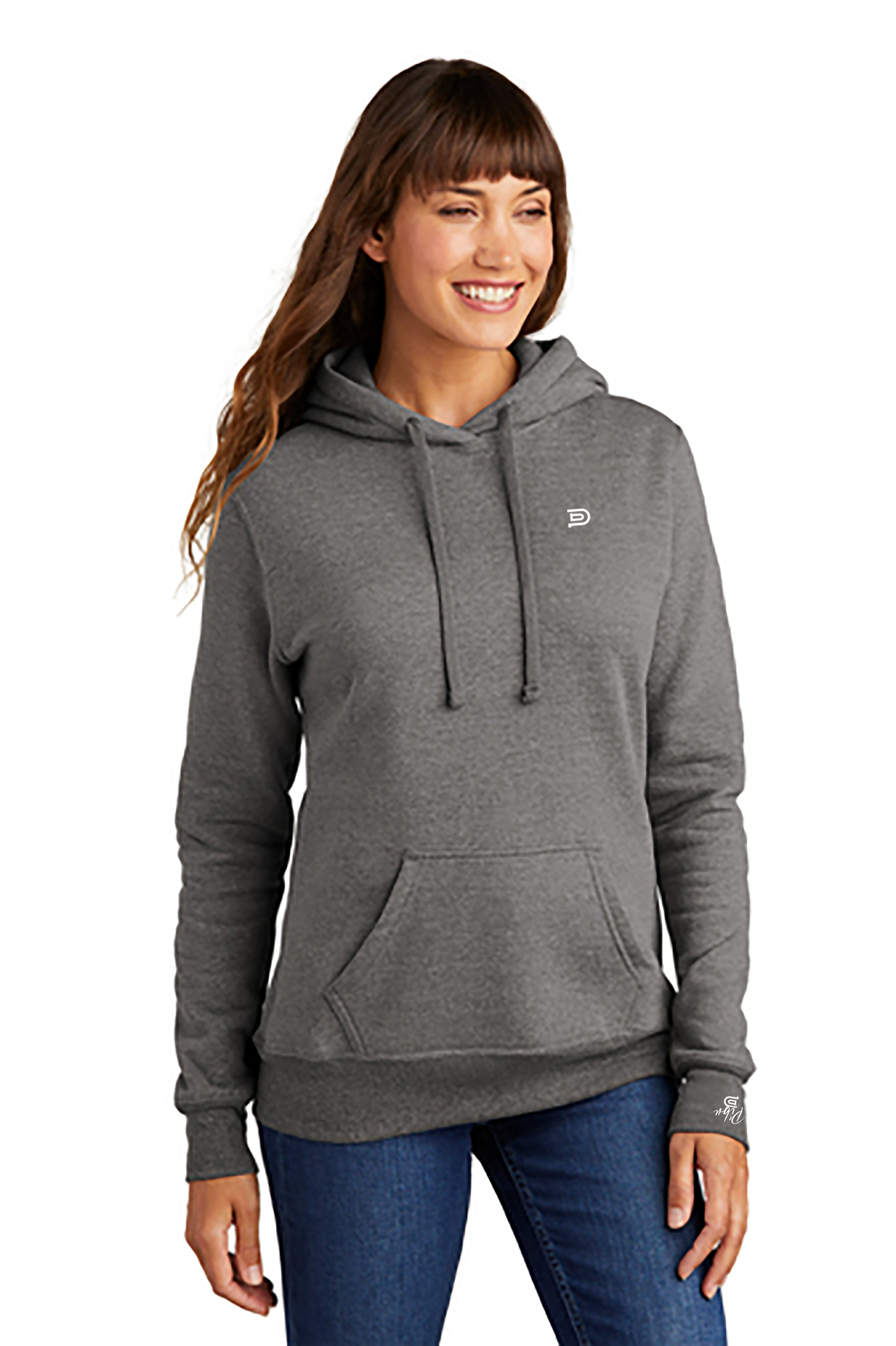 Women's PIBU Fitted Logo Fleece Hoodie - White