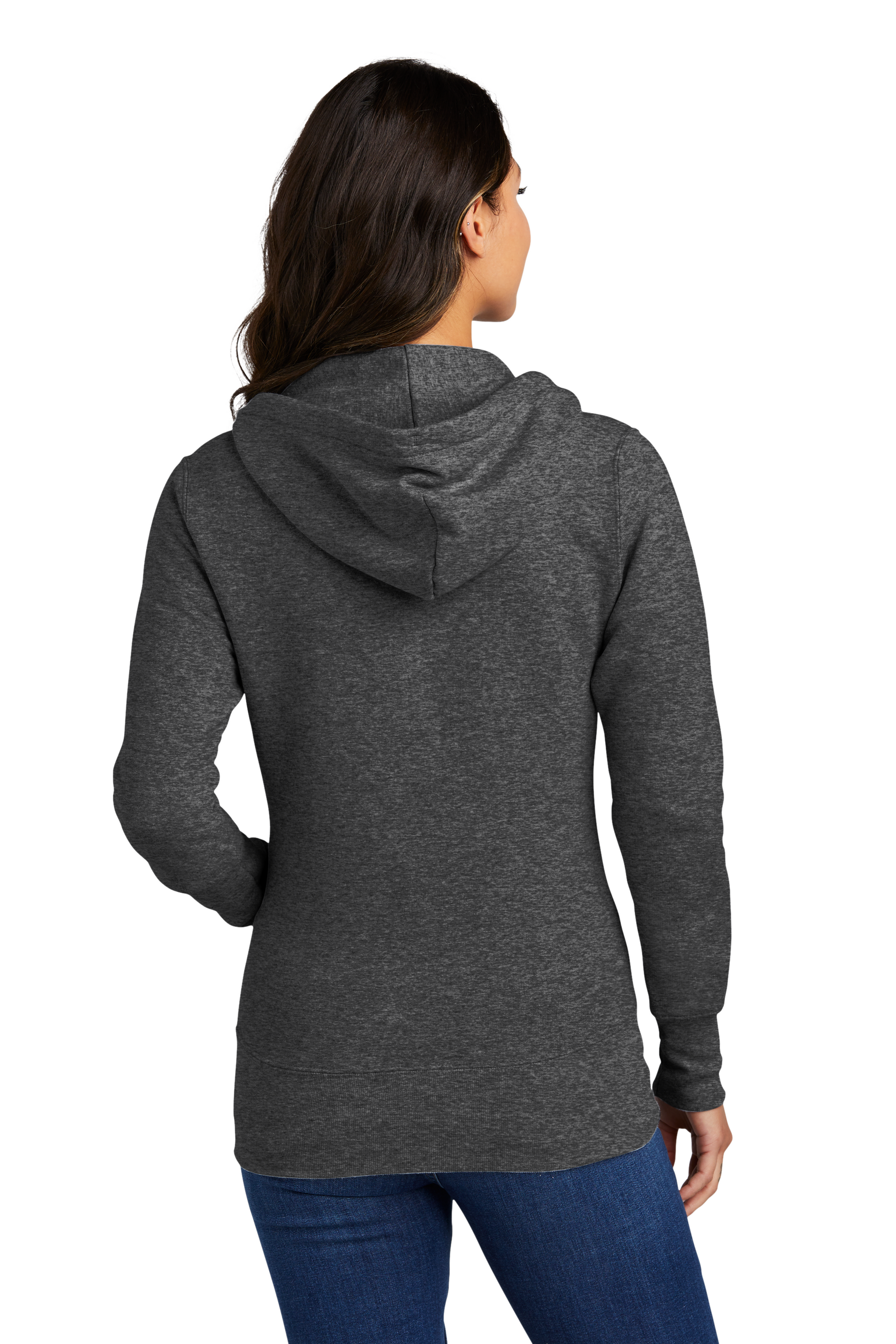 Women's PIBU Classic Outlined Fleece Full Zip-Up Hoodie - White