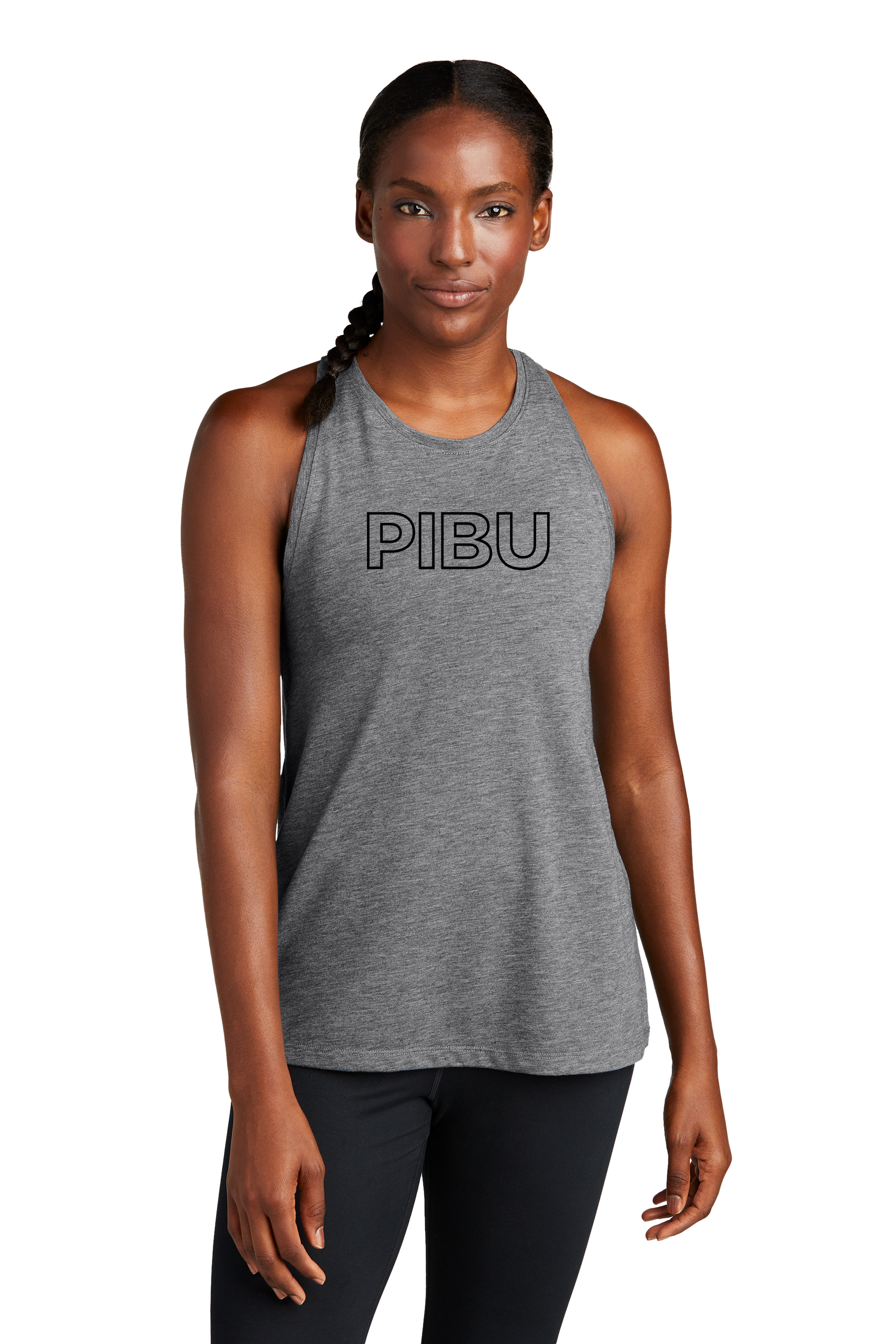 Women's PIBU Outlined Classic Tank Top - Black