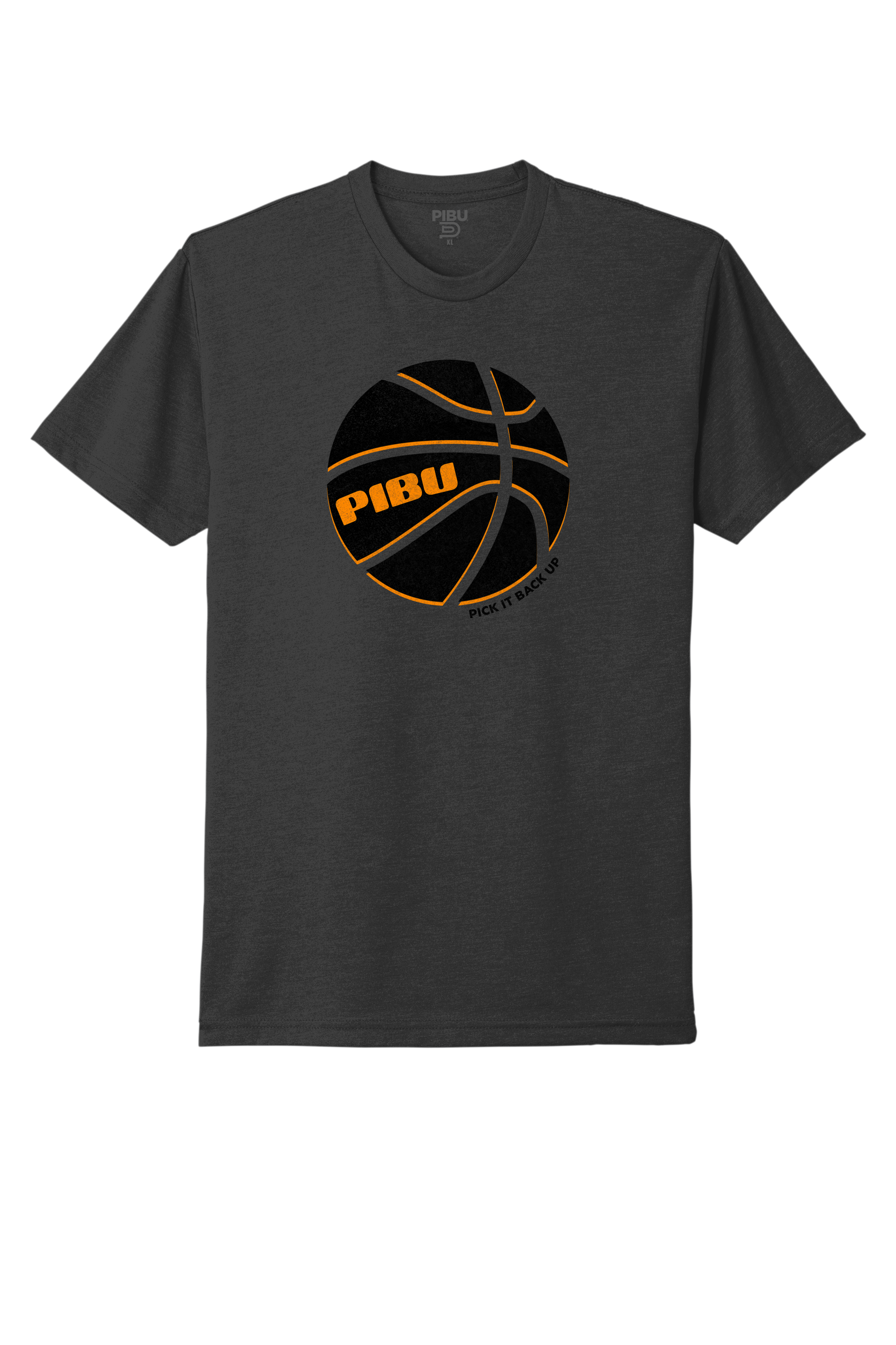 PIBU Basketball Outlined Short Sleeve - Orange