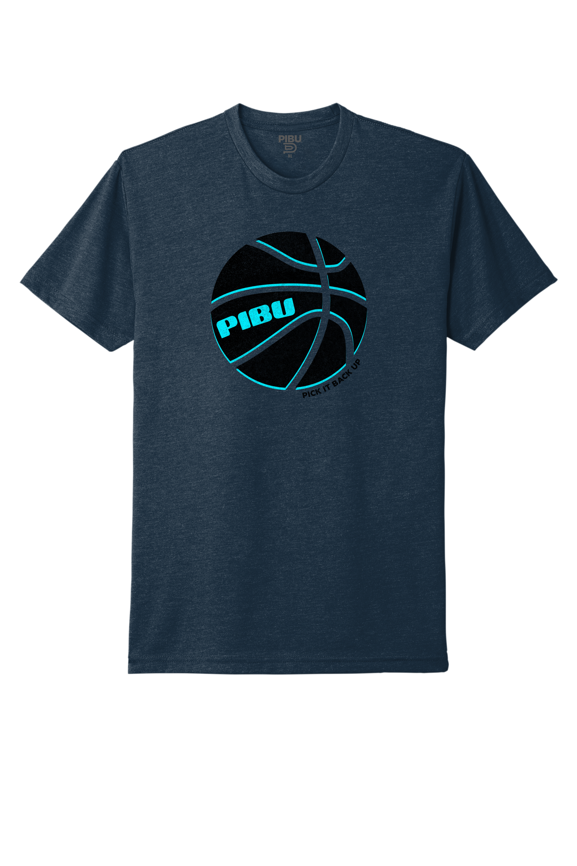 PIBU Basketball Outlined Short Sleeve - Blue