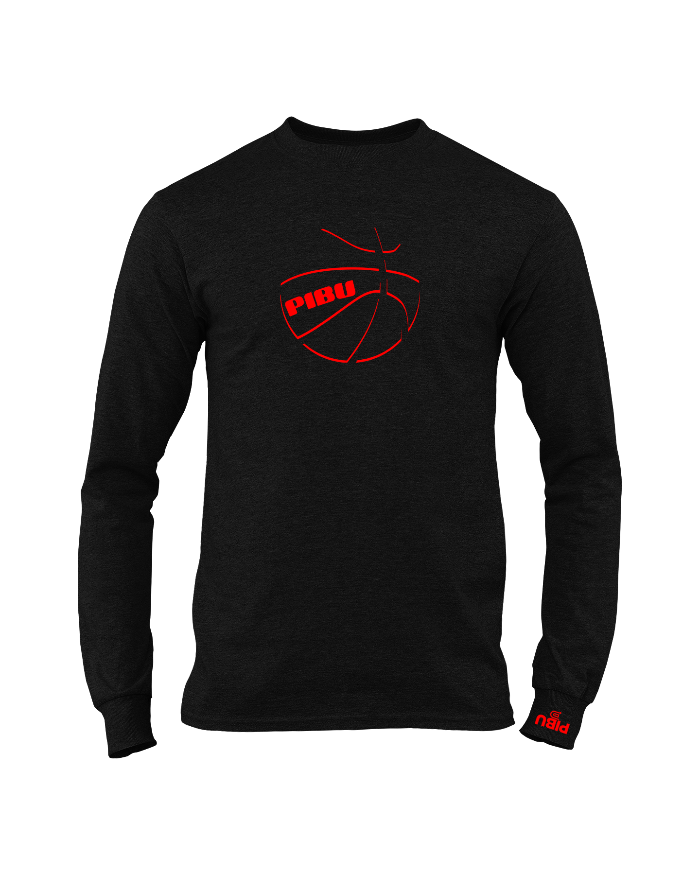 PIBU Basketball Long Sleeve - Red Shadow