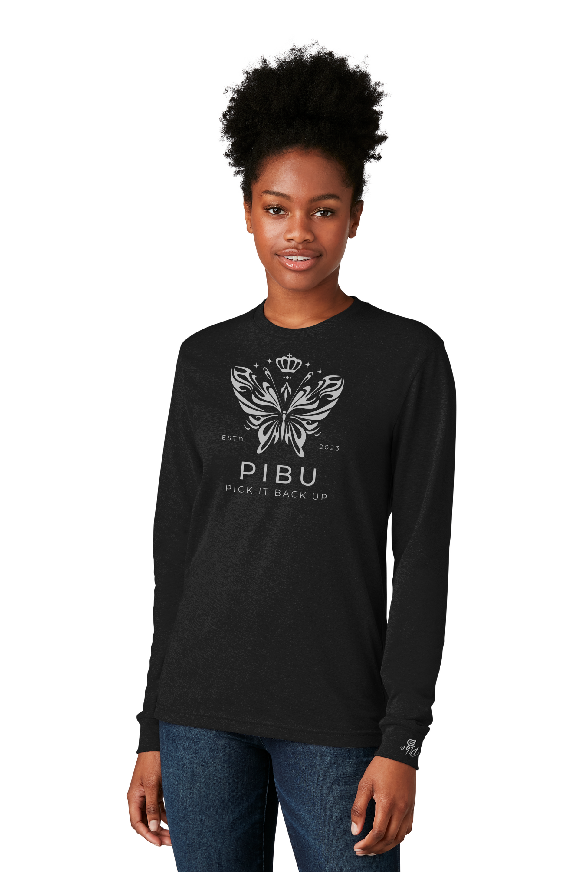 Women's PIBU Butterfly Long Sleeve - Gray