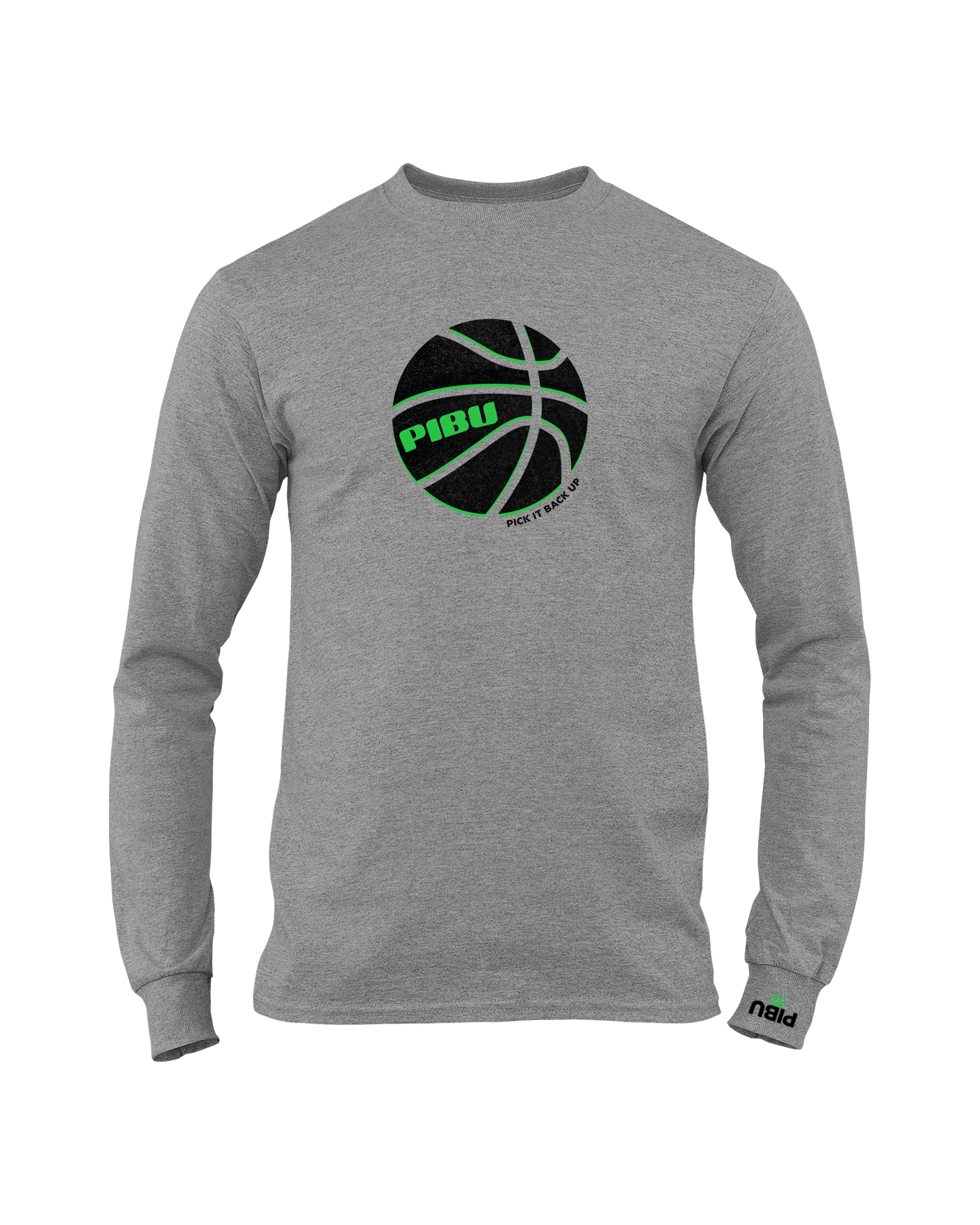 PIBU Basketball Outlined Long Sleeve - Green