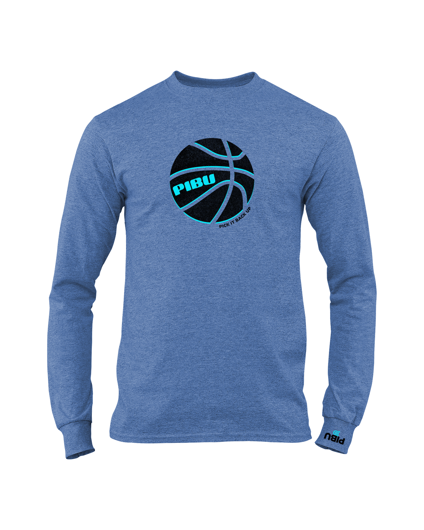 PIBU Basketball Outlined Long Sleeve - Blue