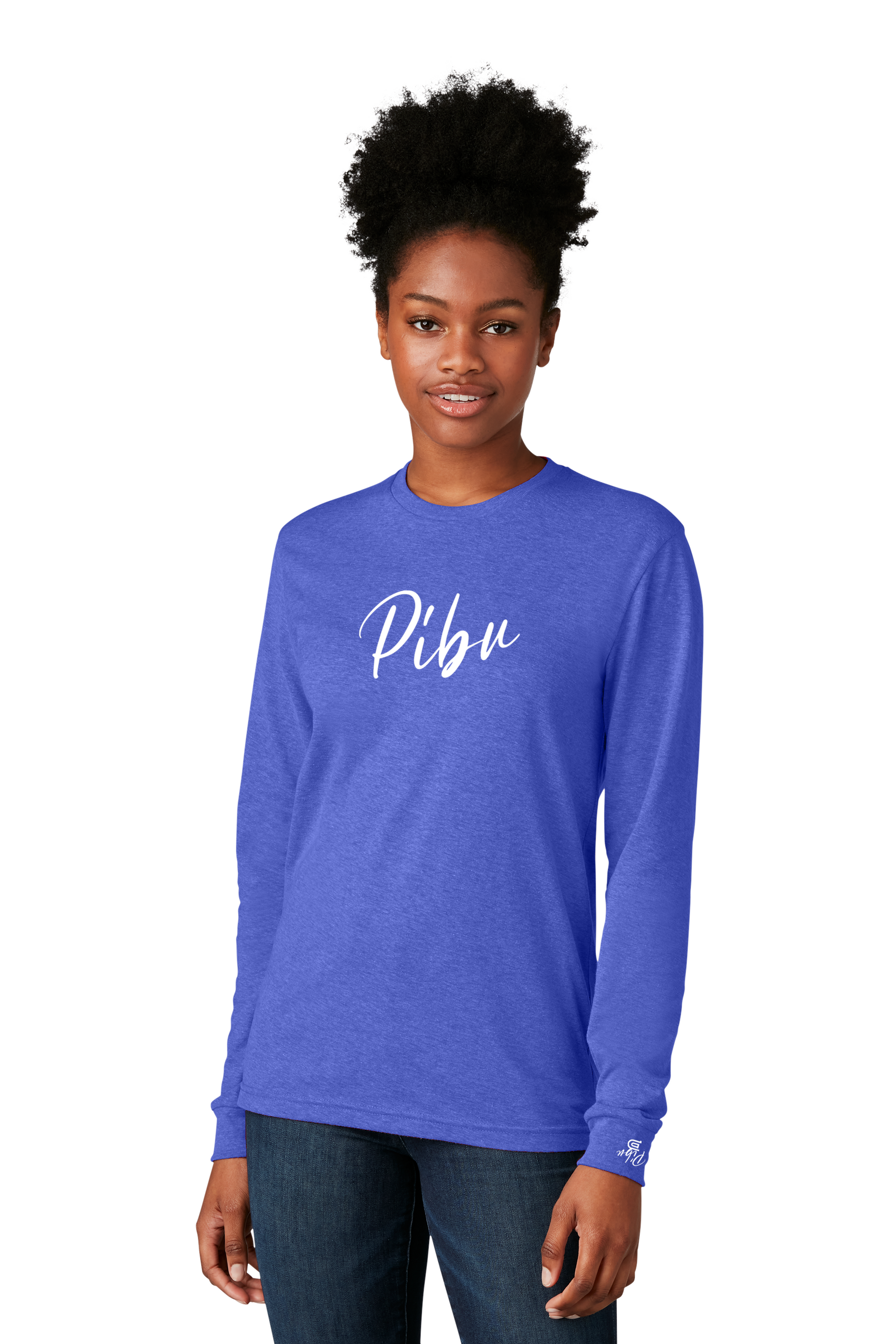 PIBU Script Long Sleeve - White