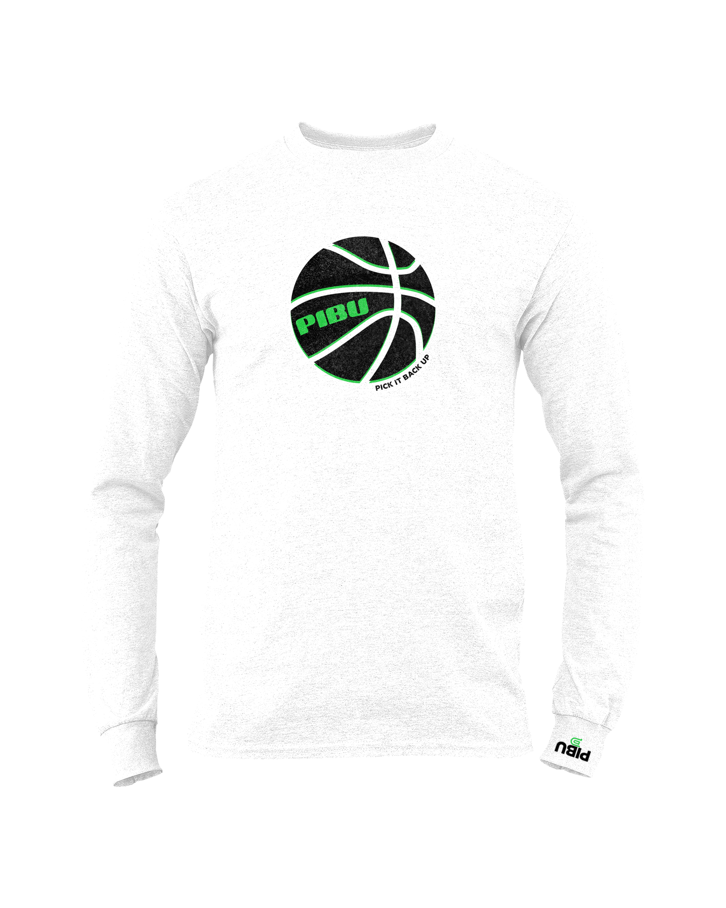 PIBU Basketball Outlined Long Sleeve - Green