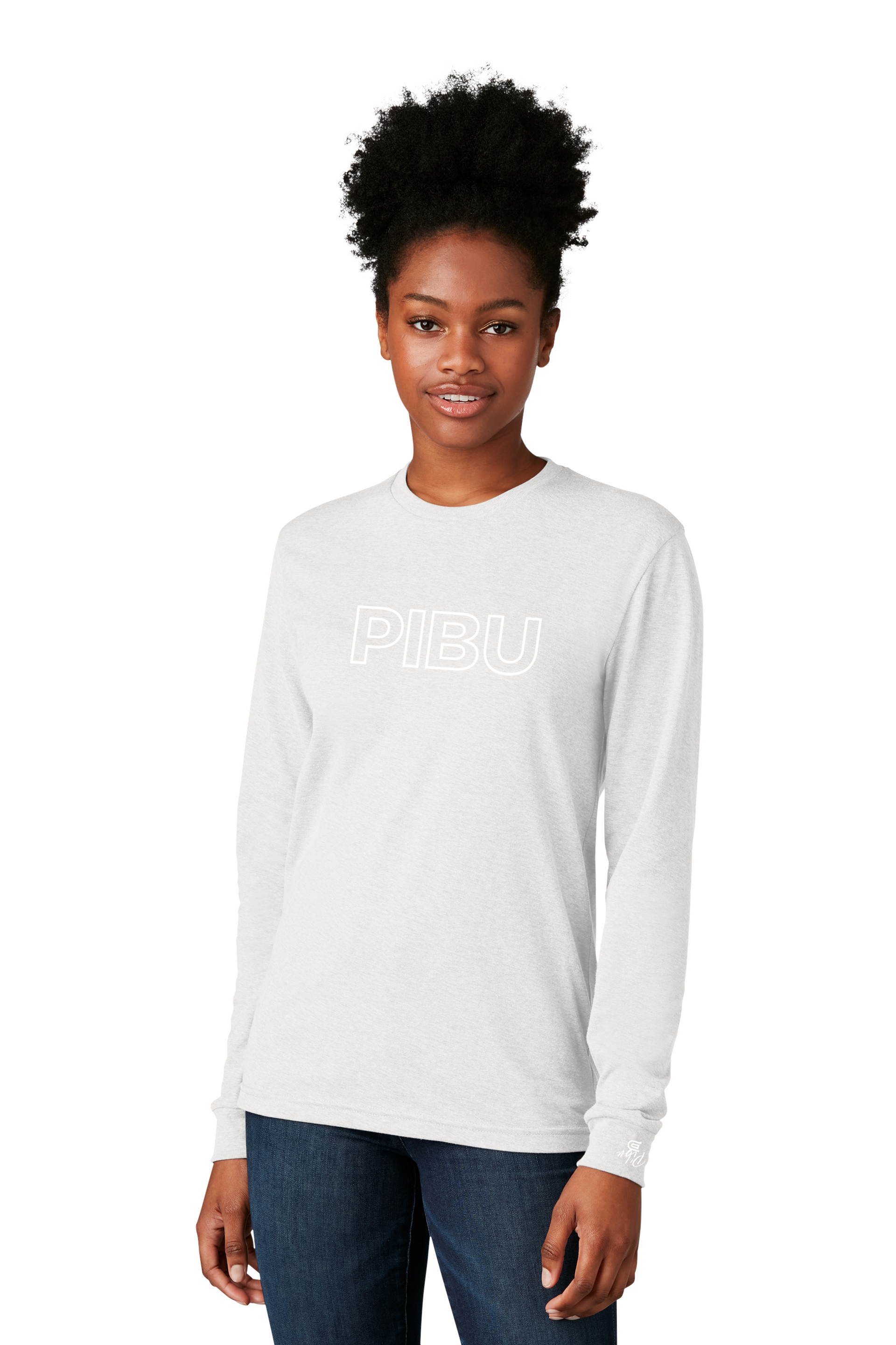 PIBU Classic Outlined Long Sleeve - White
