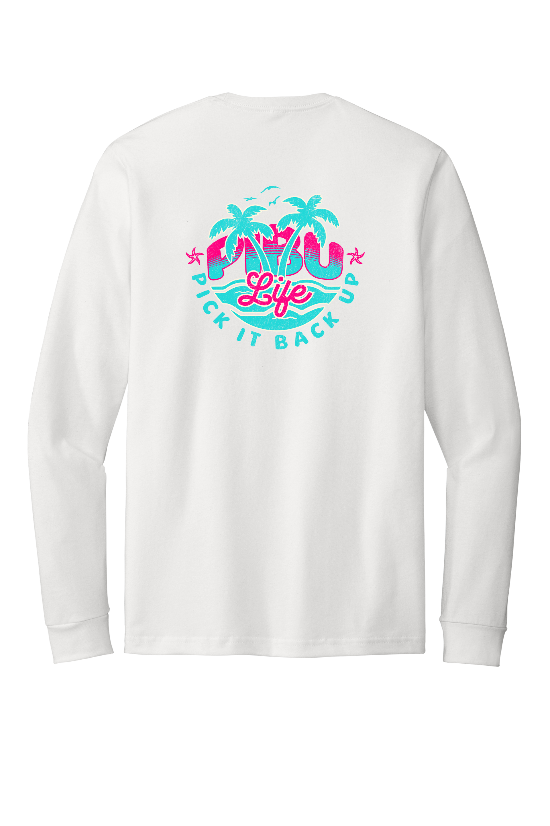 Women's PIBU Life Long Sleeve - Turquoise and Pink