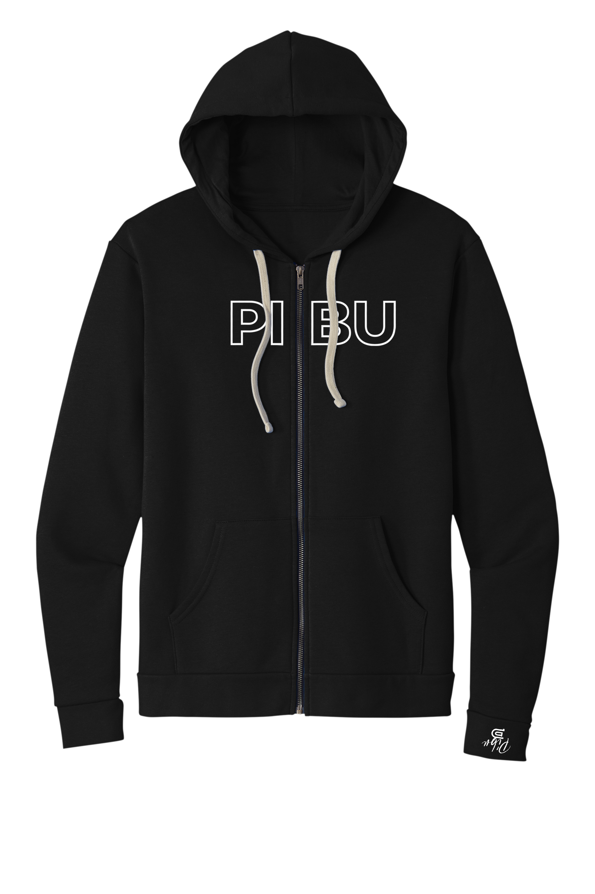 Women's PIBU Classic Outlined Coast Zip-Up Hoodie - Black