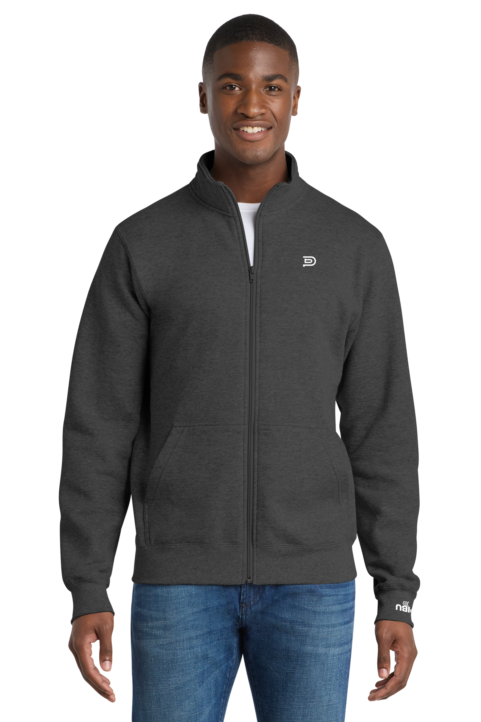 PIBU Zip-Up Sweatshirt - White Logo