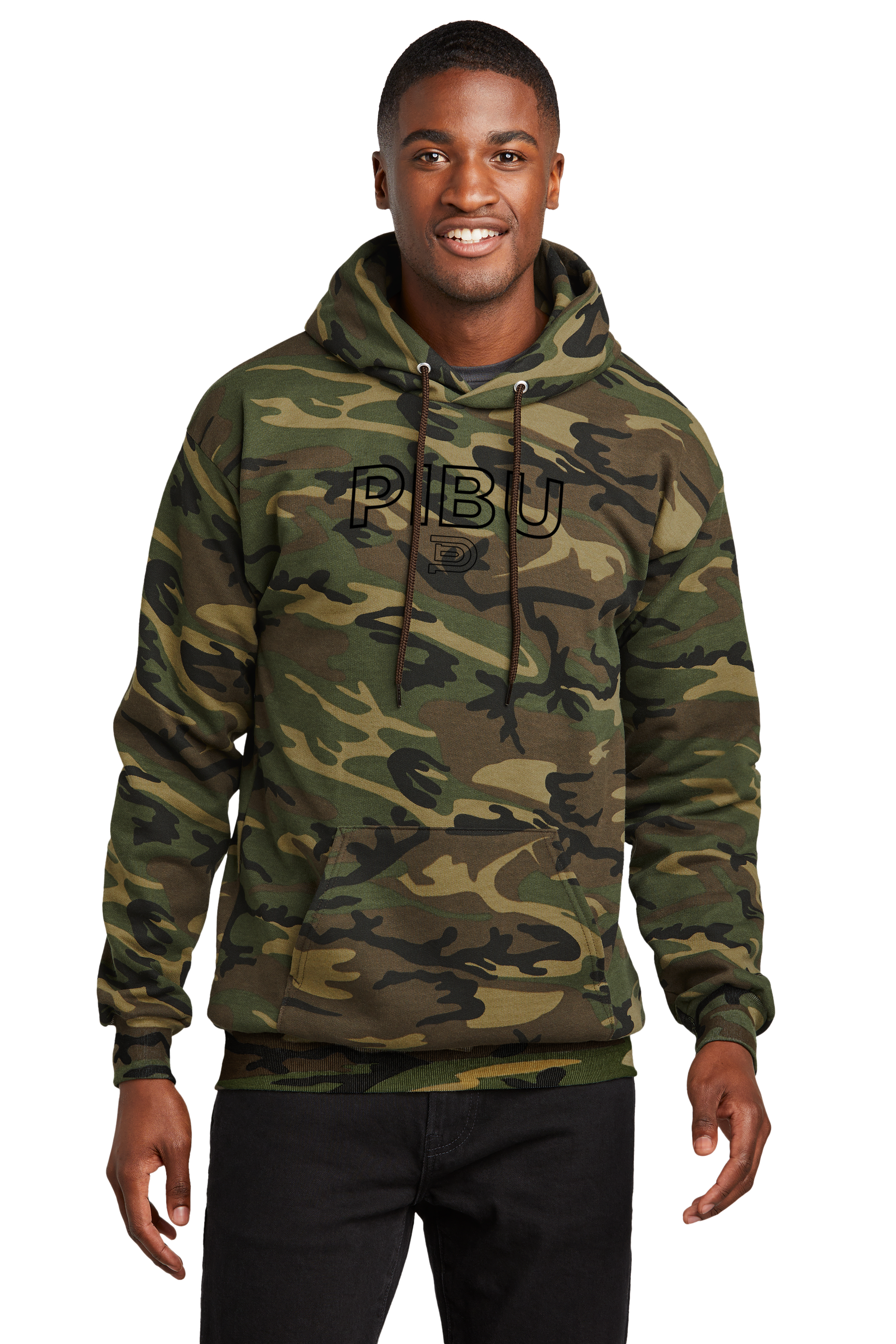 P1 Outlined Camo Hoodie - Black