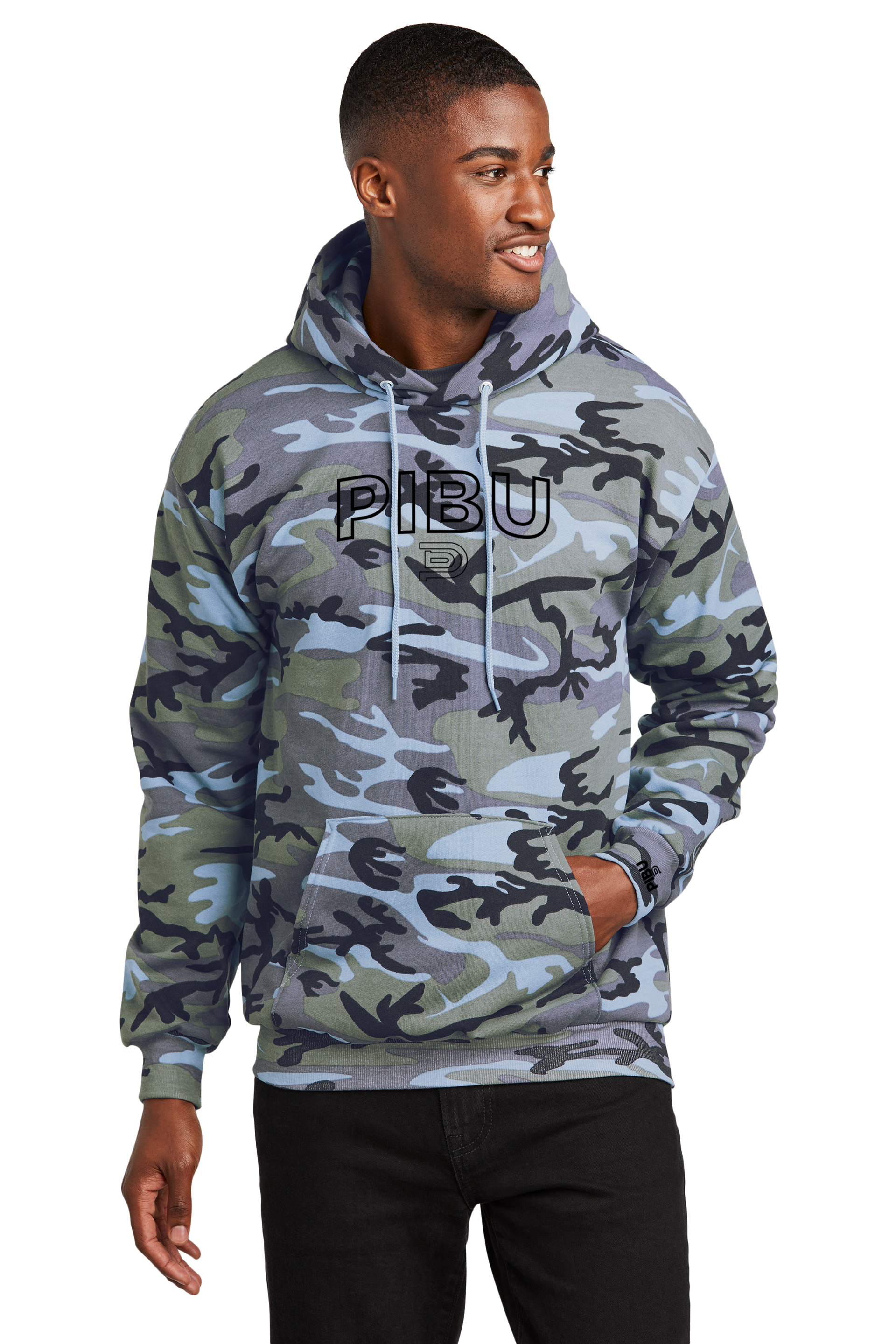 P1 Outlined Camo Hoodie - Black