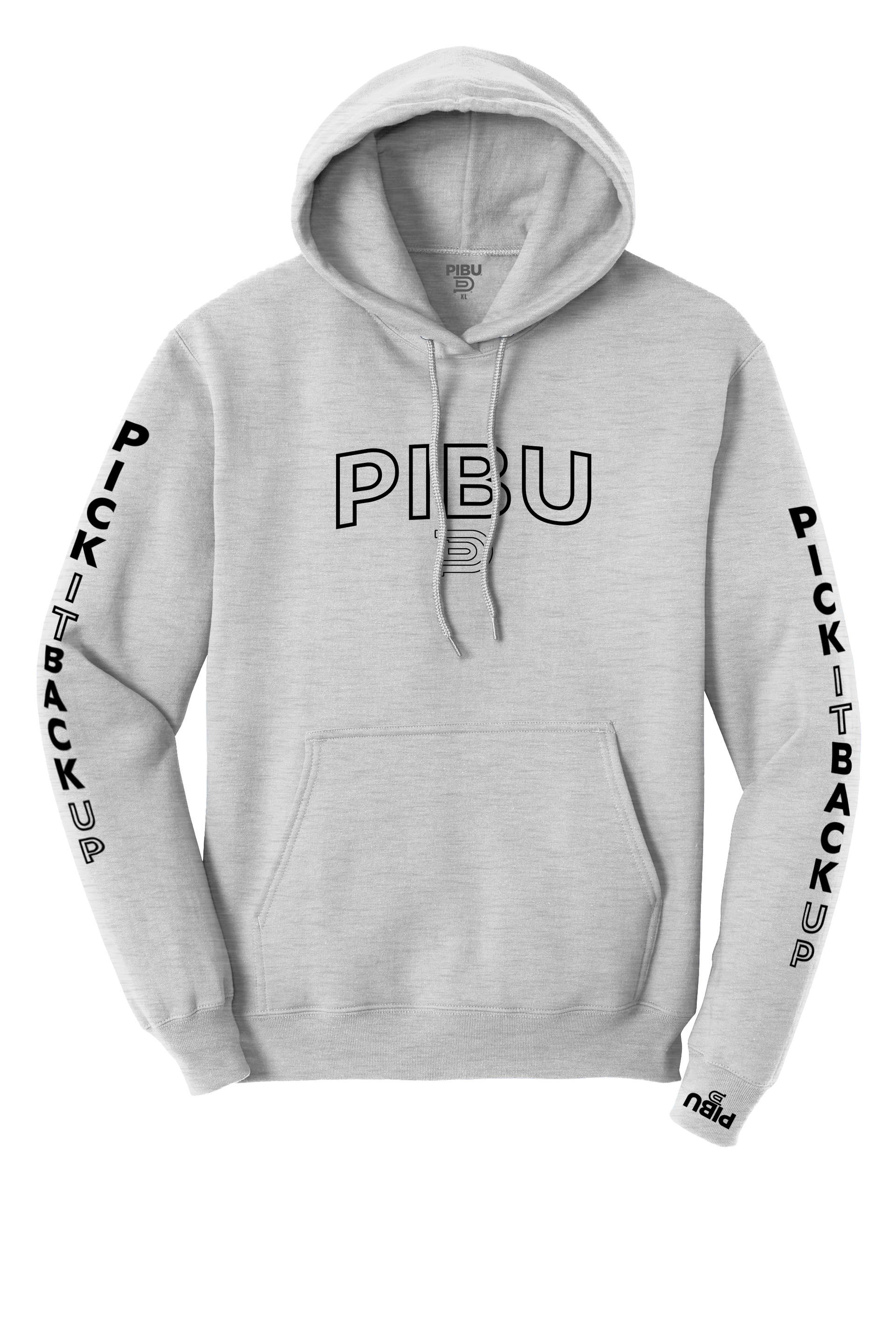 P1 Sleeved Outlined Hoodie - Black