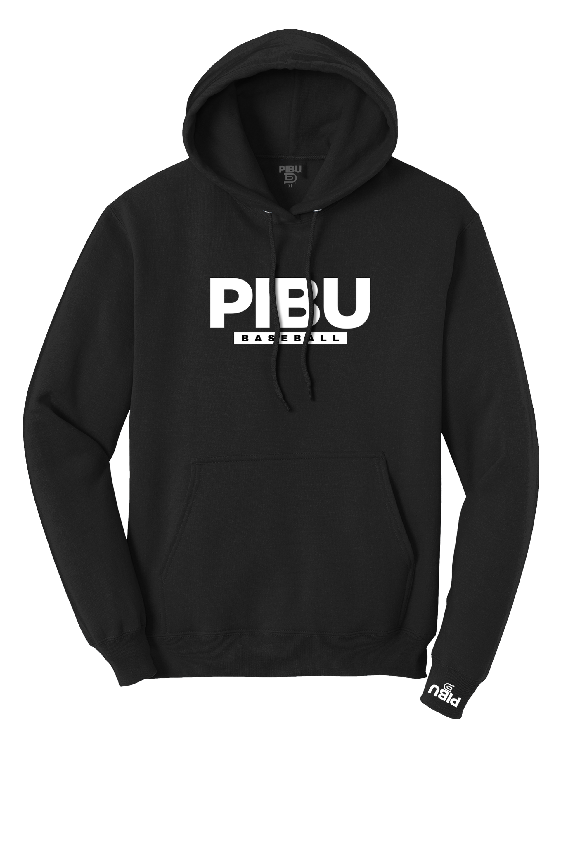 PIBU Baseball Hoodie - Black Hoodie