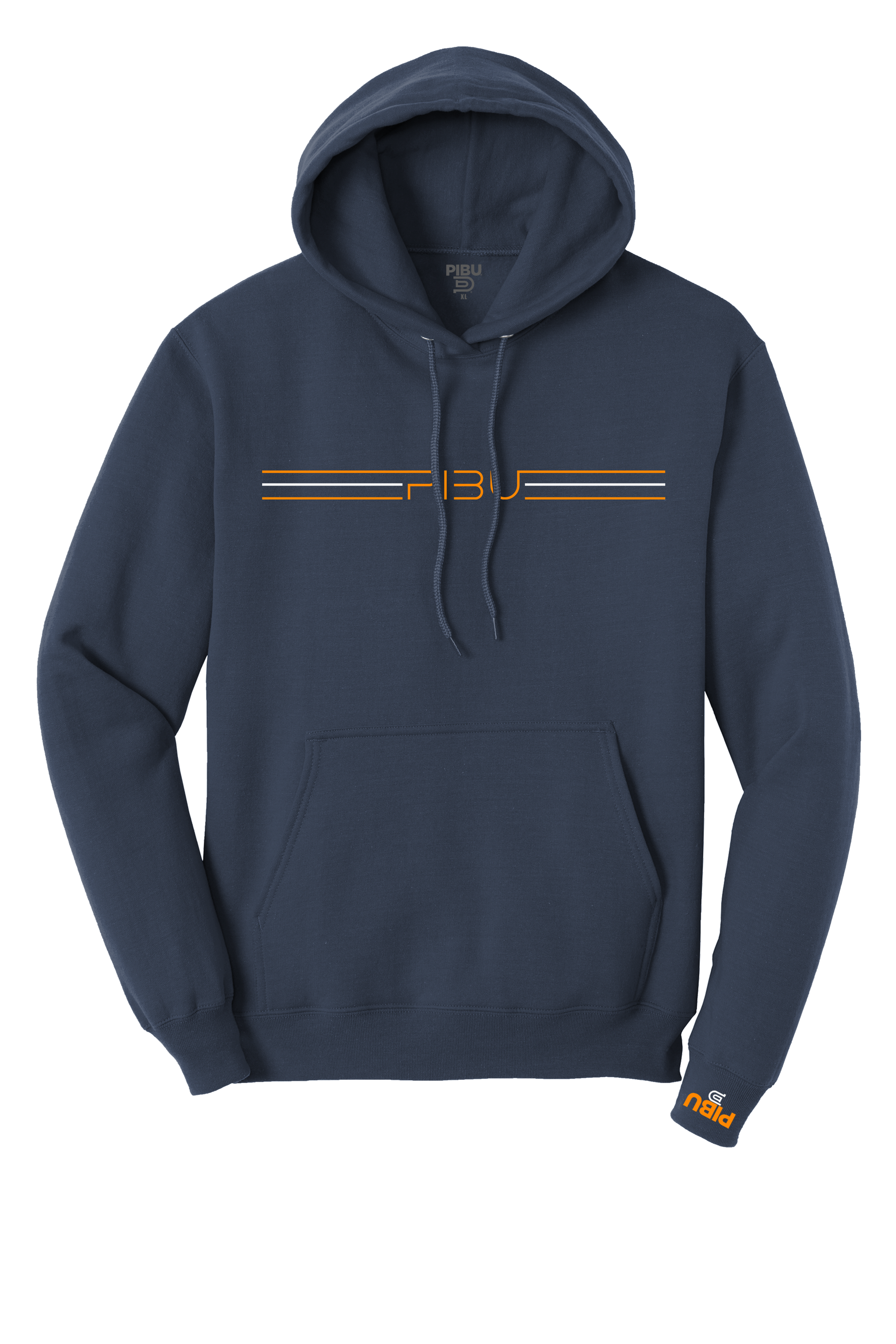 3 Stripes PIBU Hoodie - Orange and White