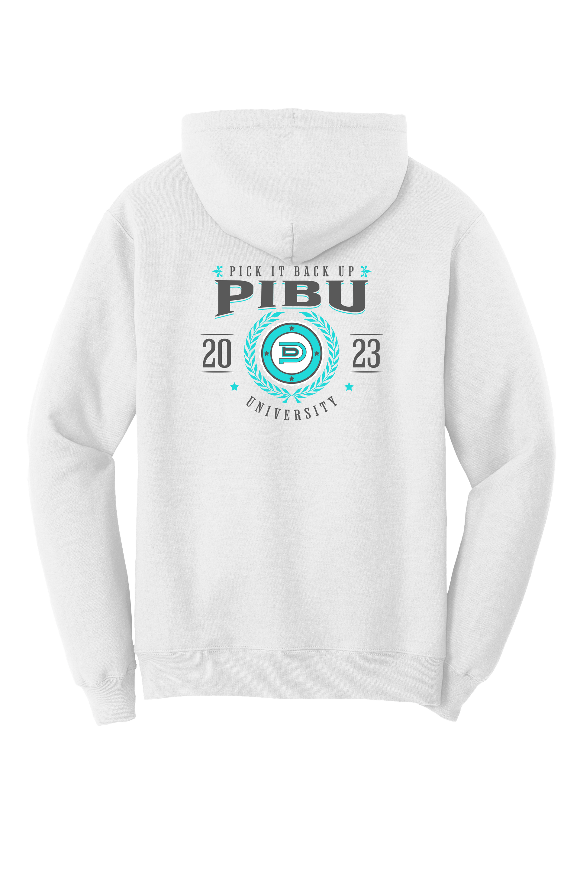 Women's PIBU University Hoodie - Turquoise and Gray