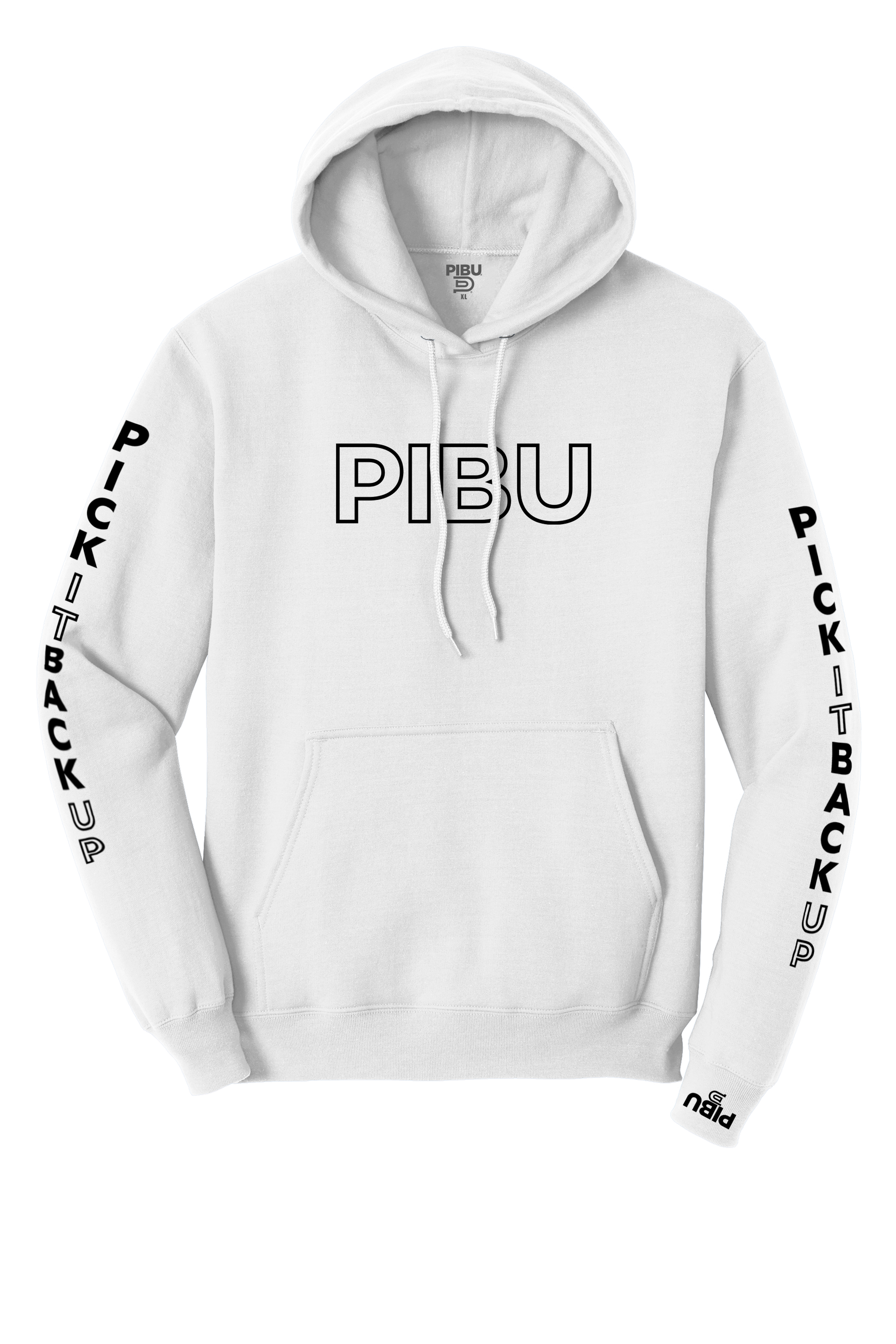 PIBU Sleeved Outlined Hoodie - Black