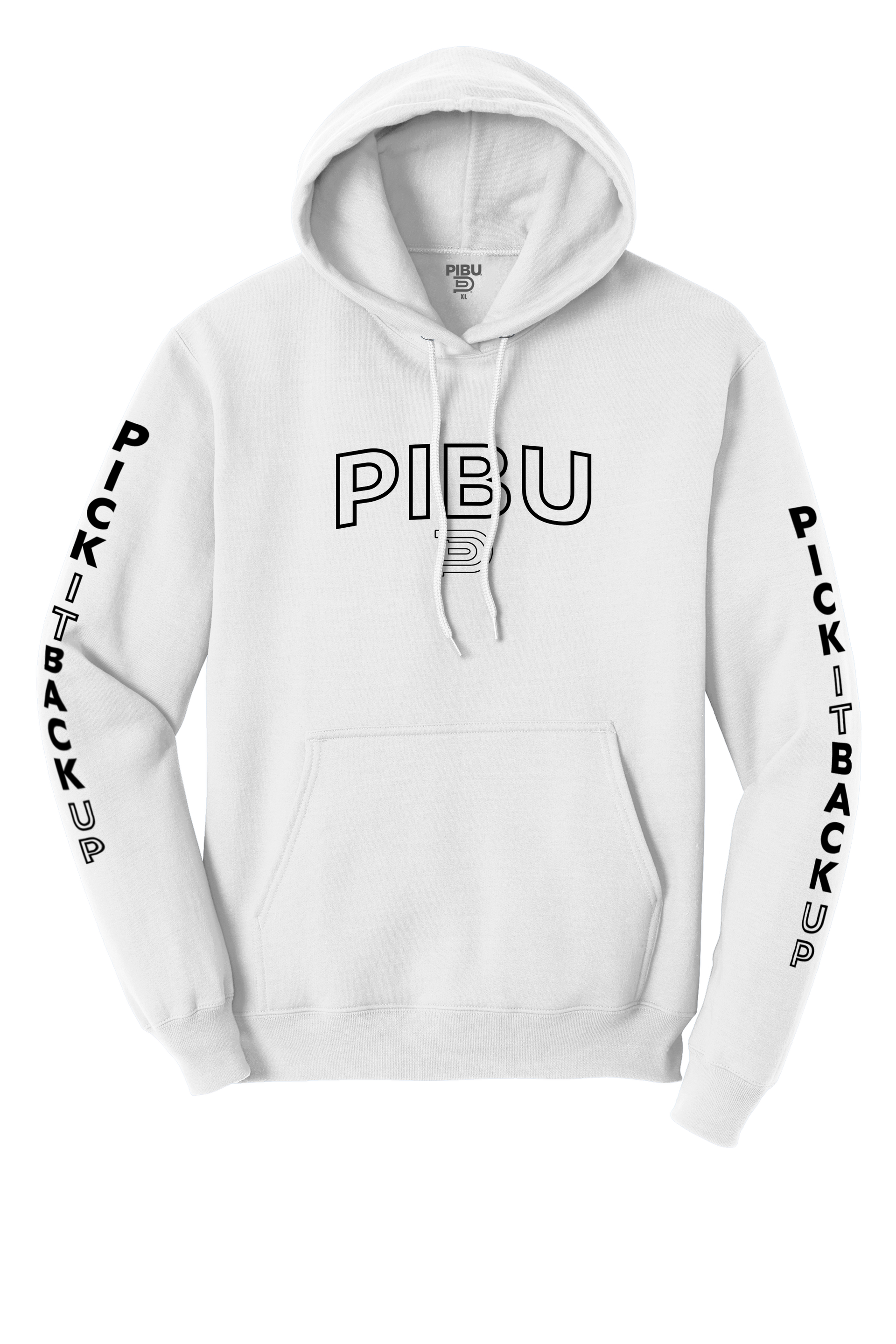 P1 Sleeved Outlined Hoodie - Black