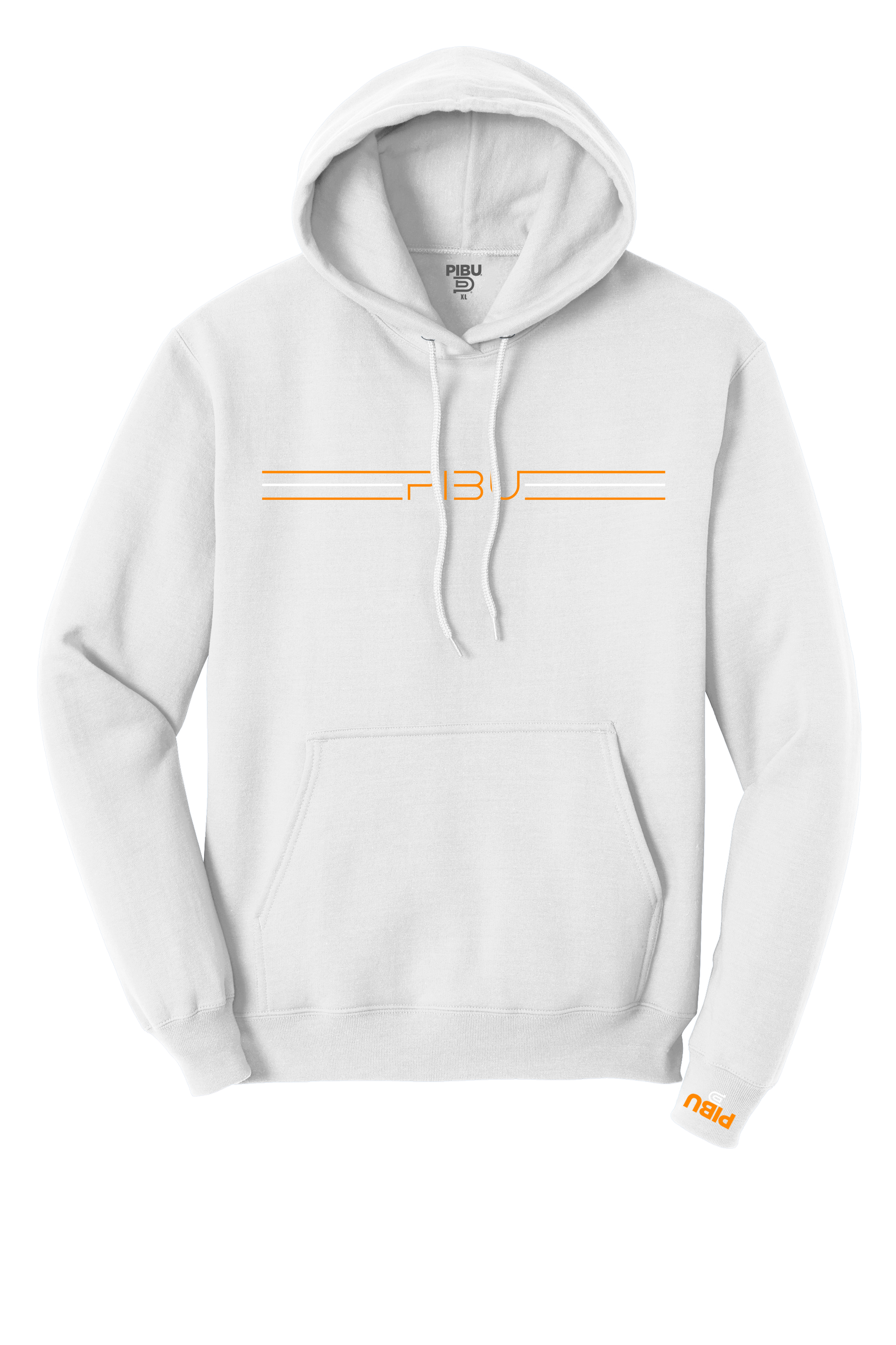 3 Stripes PIBU Hoodie - Orange and White