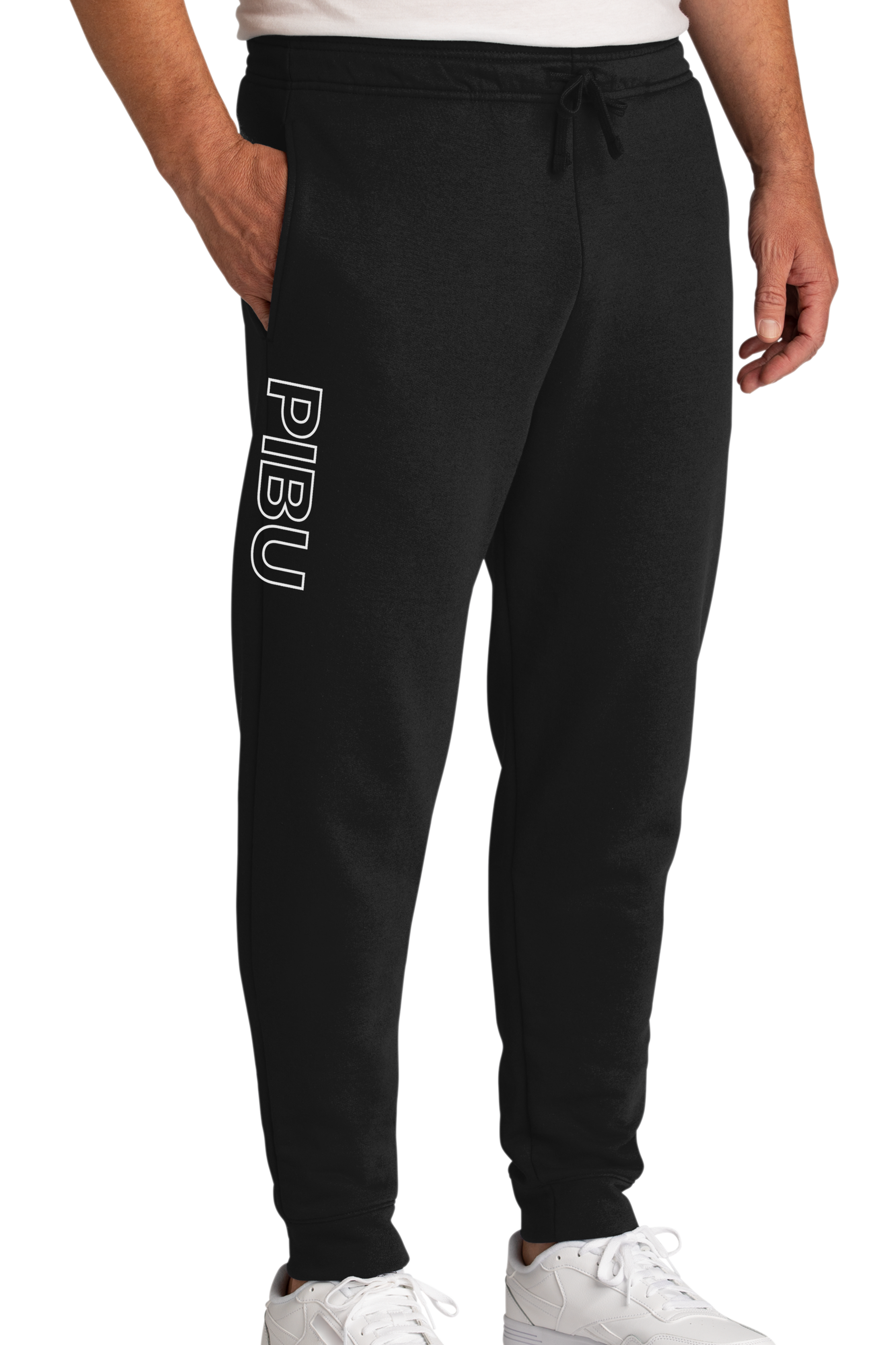 PIBU Core Leg Print Cuffed Joggers - White